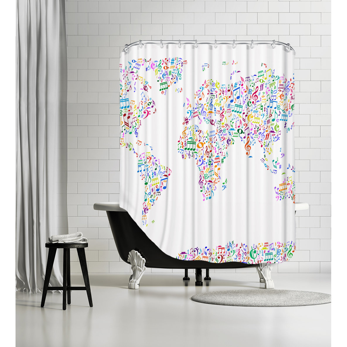 Americanflat World Music Map Shower Curtain AllModern