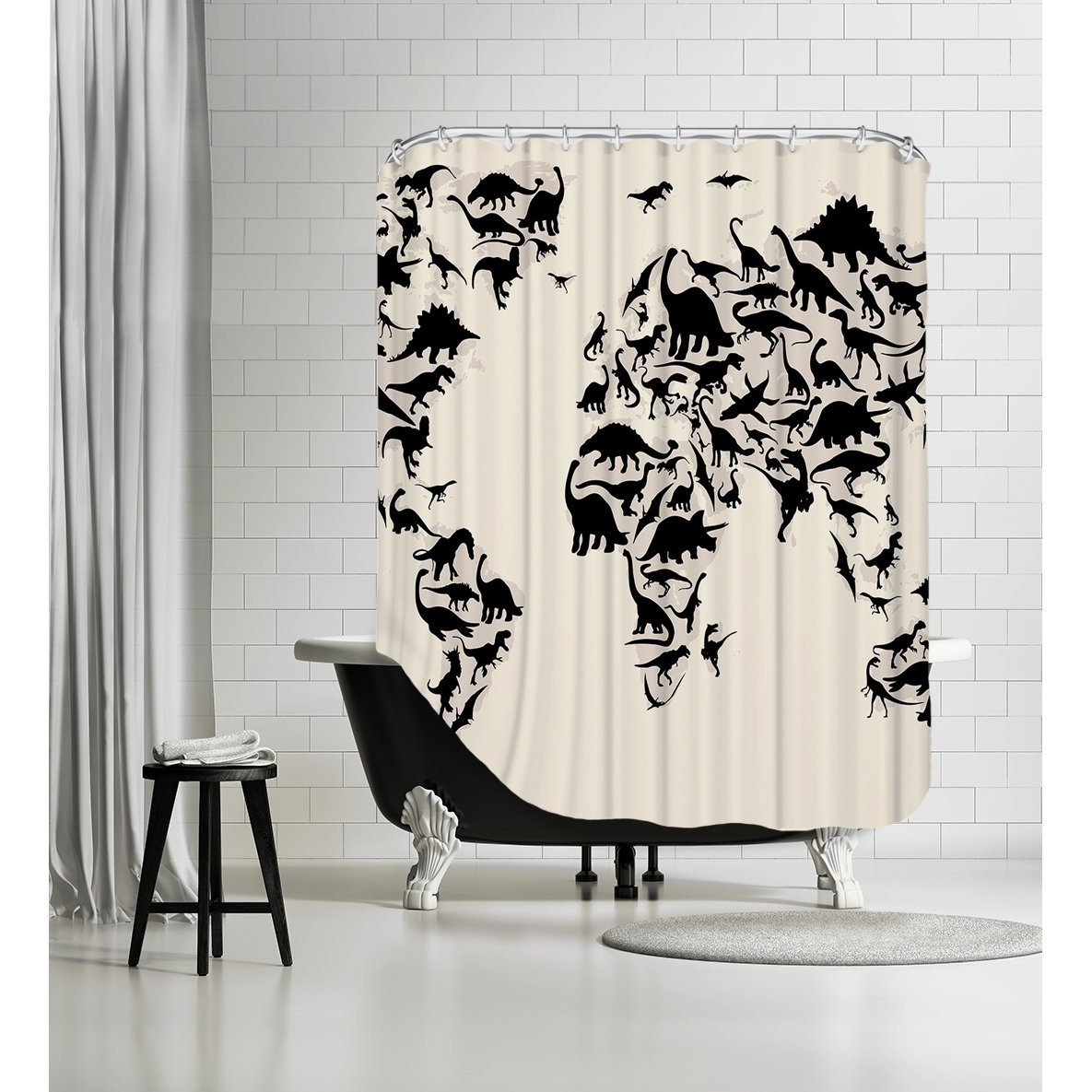 Americanflat Dinosaur Map Shower Curtain AllModern