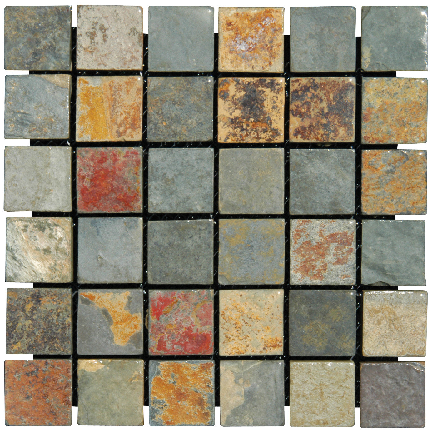 MSI California 2" x 2" Slate Mosaic Tile in Multi & Reviews Wayfair