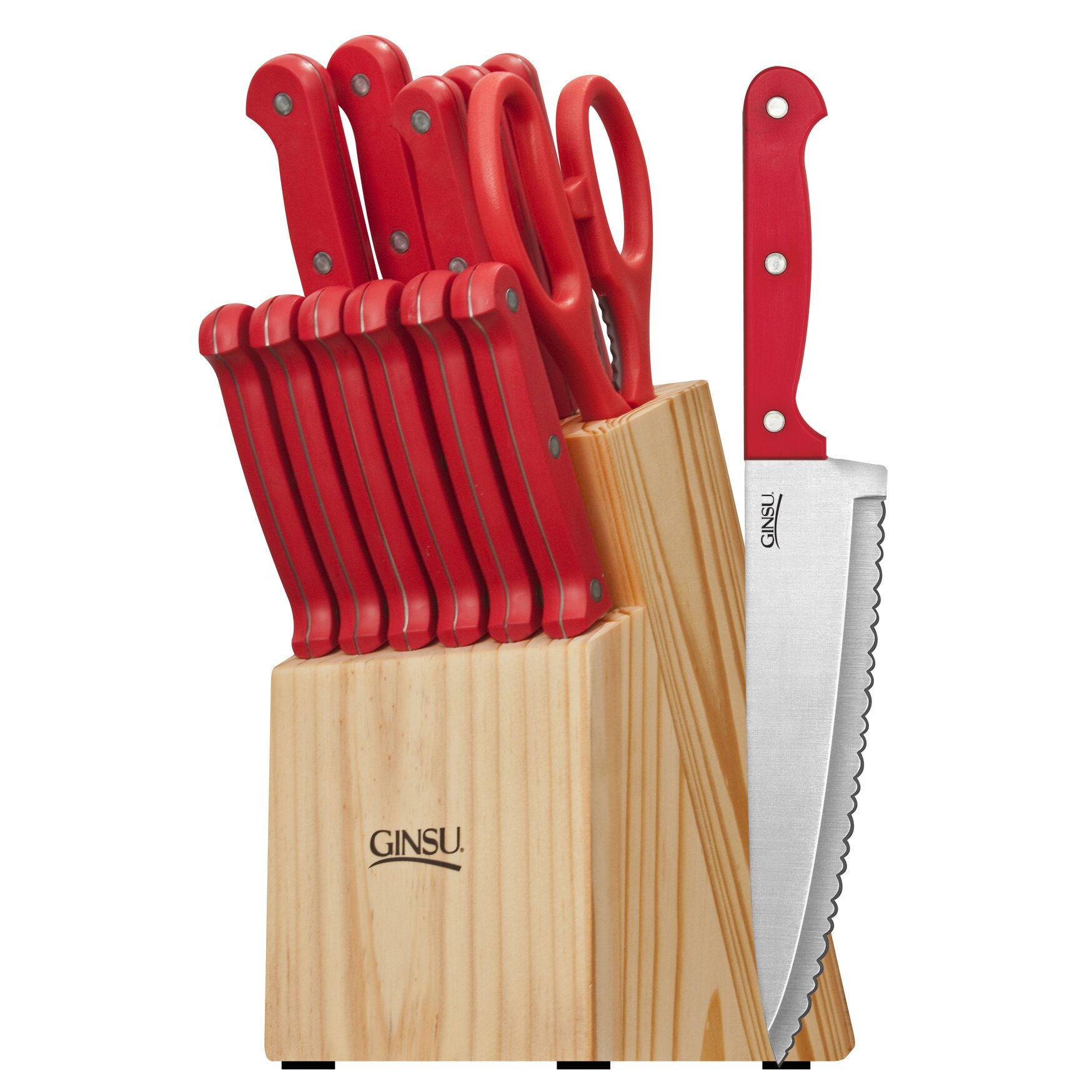 ginsu knife set with block