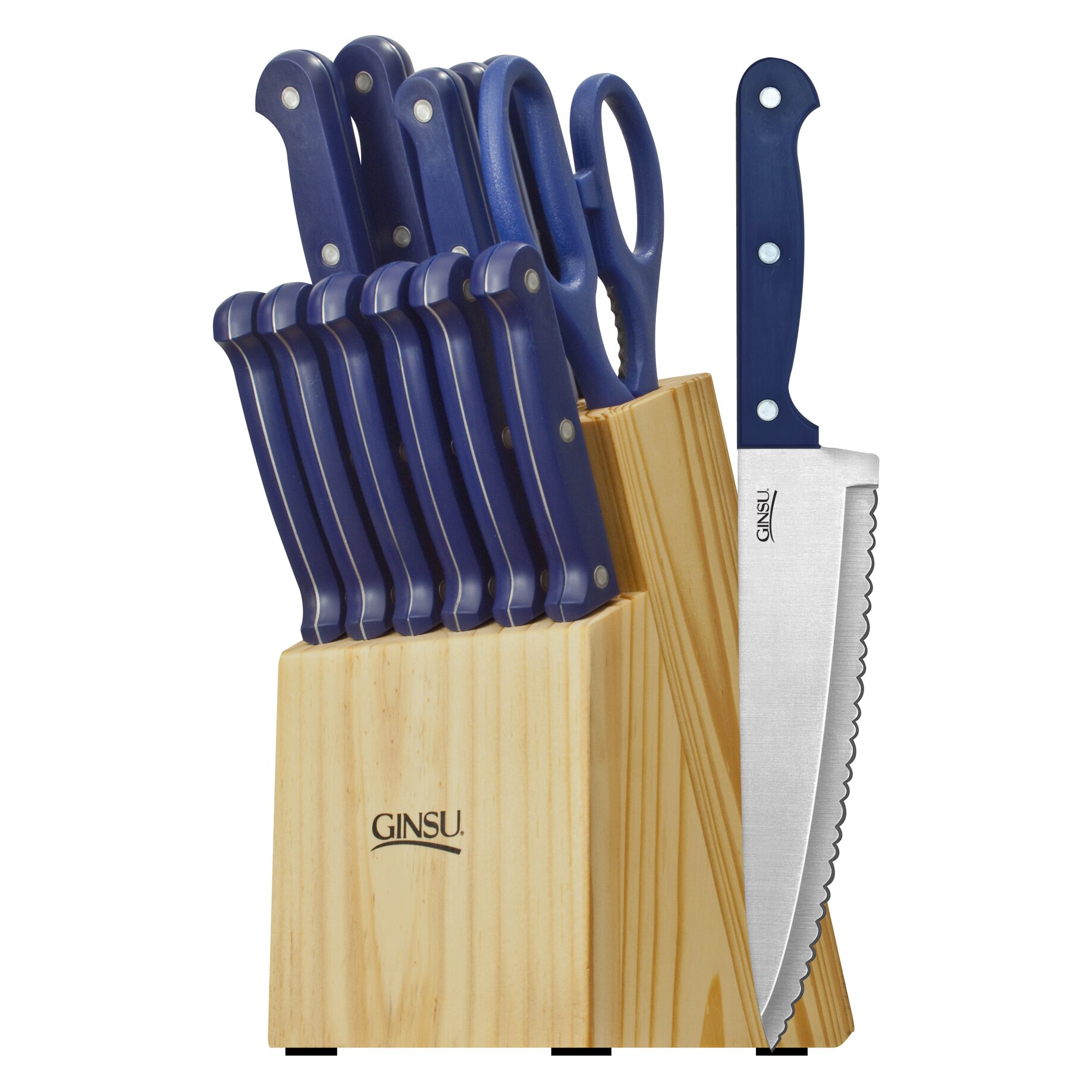 ginsu knife set with block