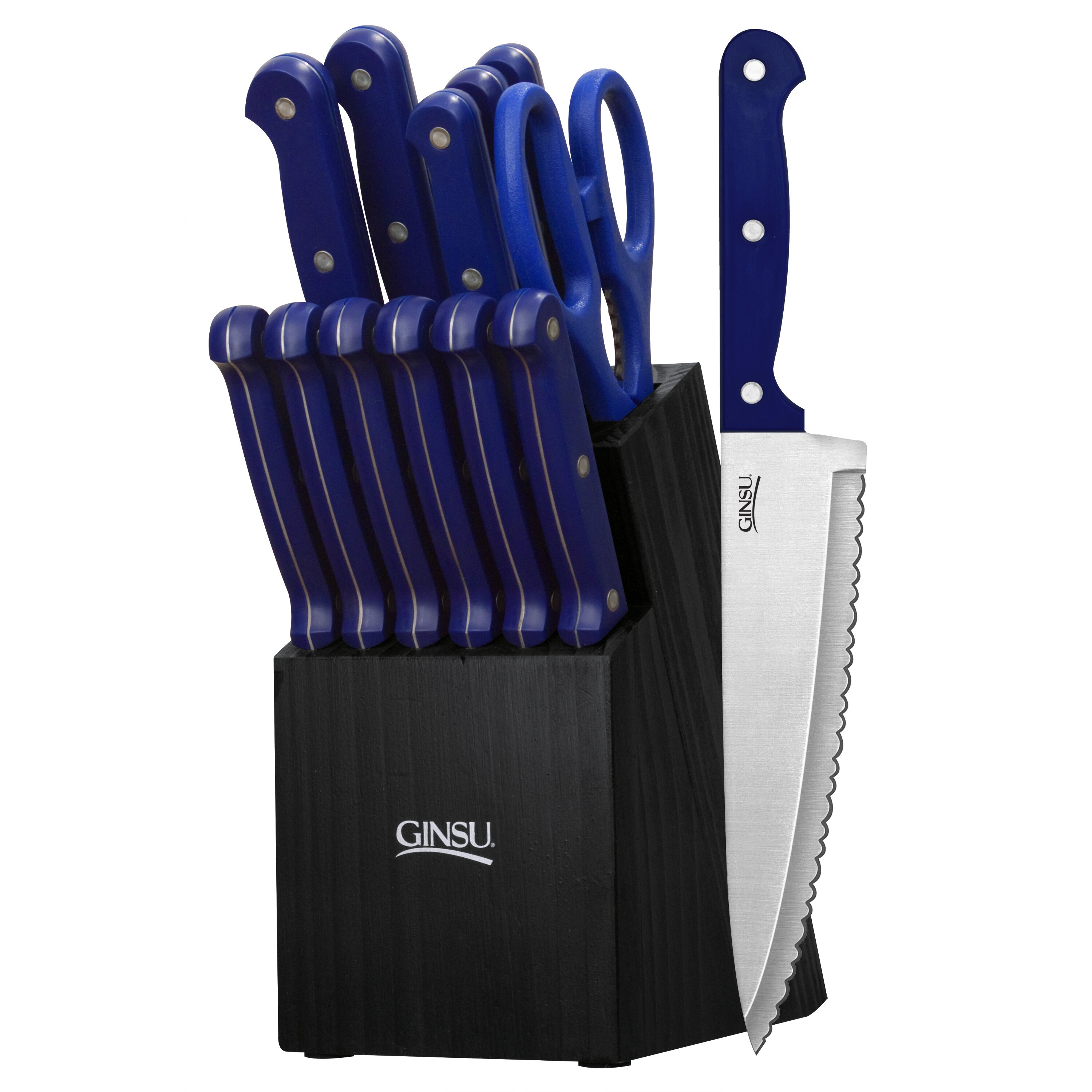 ginsu knife set with block