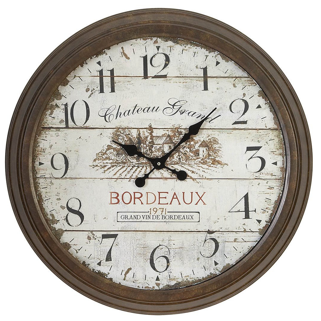 Oversized 28" Bordeaux Vintage Style Wall Clock Wayfair
