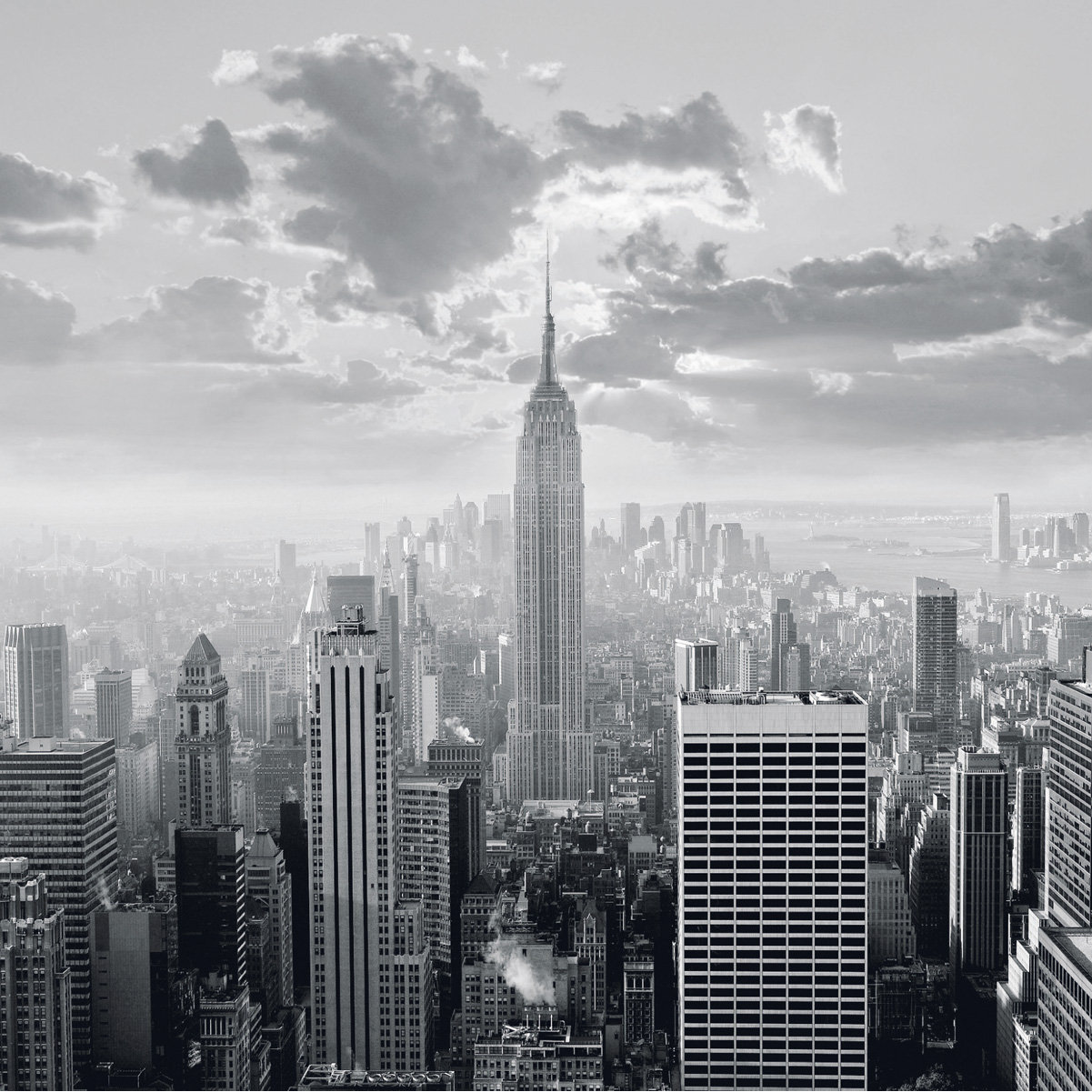 Platin Art Deco Glass Skyline of New York Photographic ...
