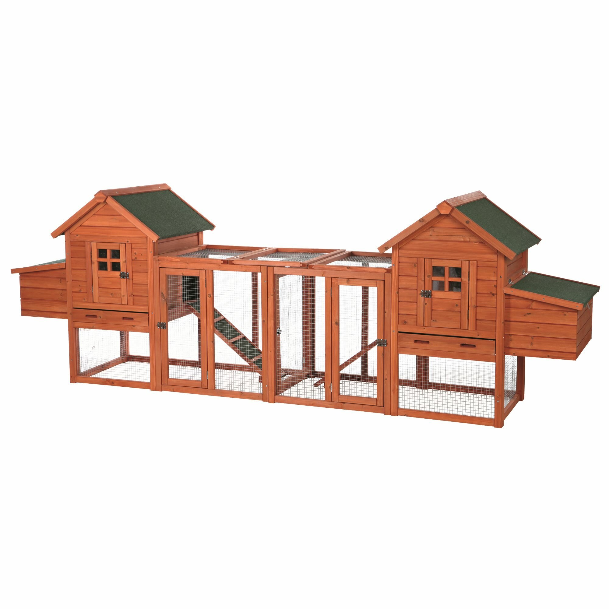 Duplex Chicken Coop with Outdoor Run Wayfair