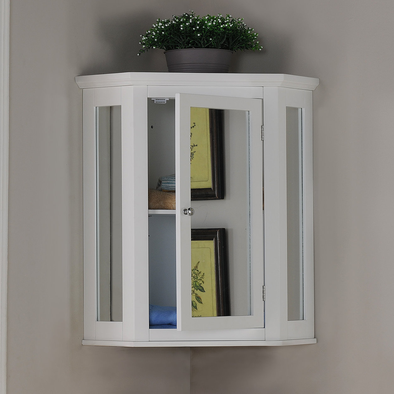 Elegant Home Fashions Wales 22.5" x 24" Corner Wall Mounted