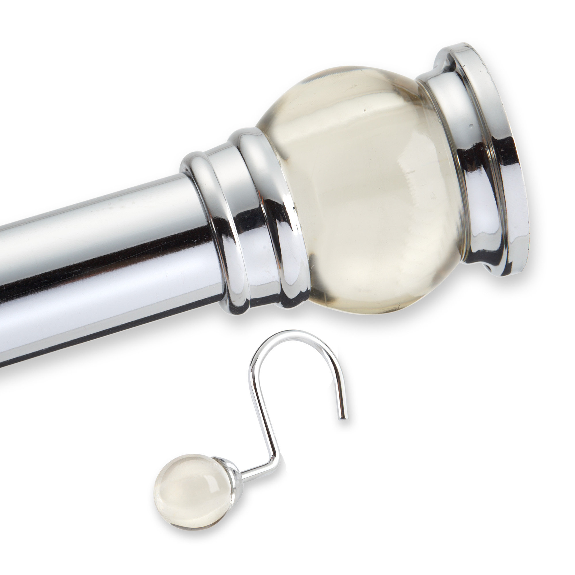 Thelan Finial Shower Rod and Hooks Set Wayfair