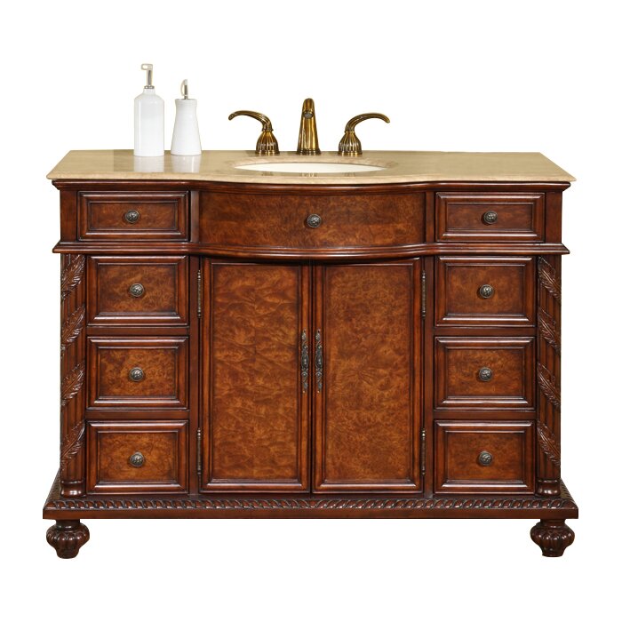 Silkroad Exclusive Victoria 48" Single Bathroom Vanity Set ...