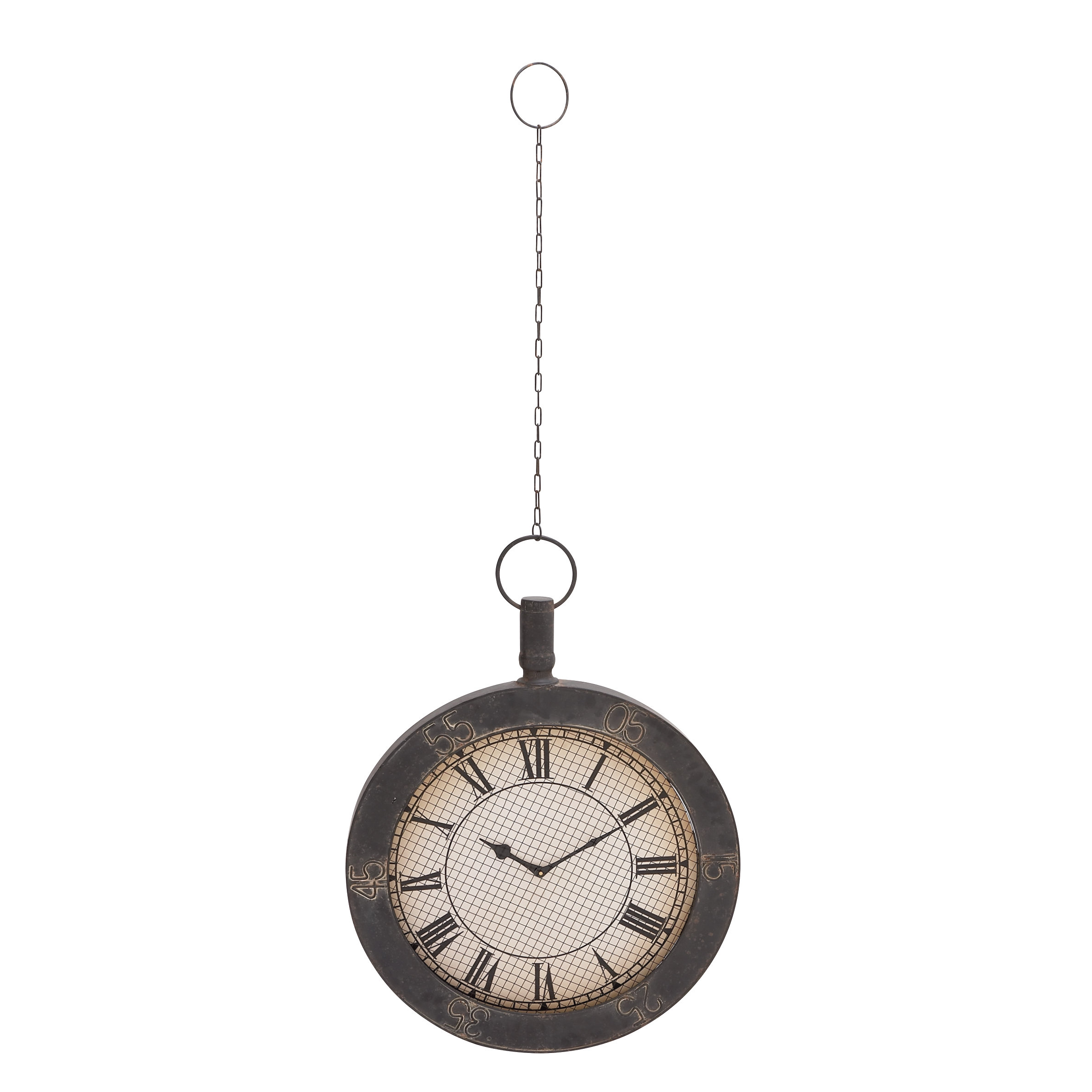 Oversized 25" Attractive Metal Hanging Wall Clock Wayfair