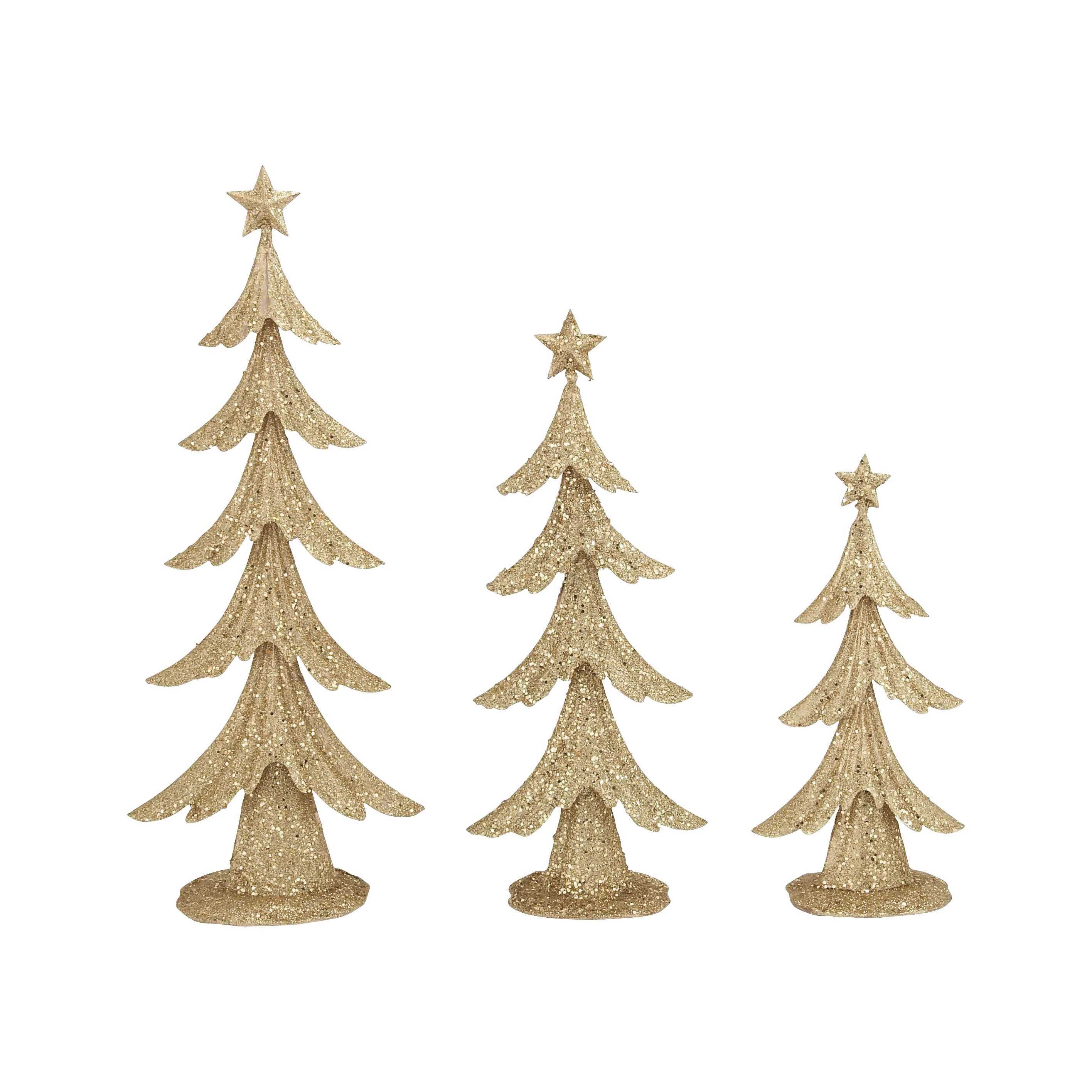 3 piece glittering metal christmas tree set wayfair 3 piece glittering metal christmas tree set wayfair