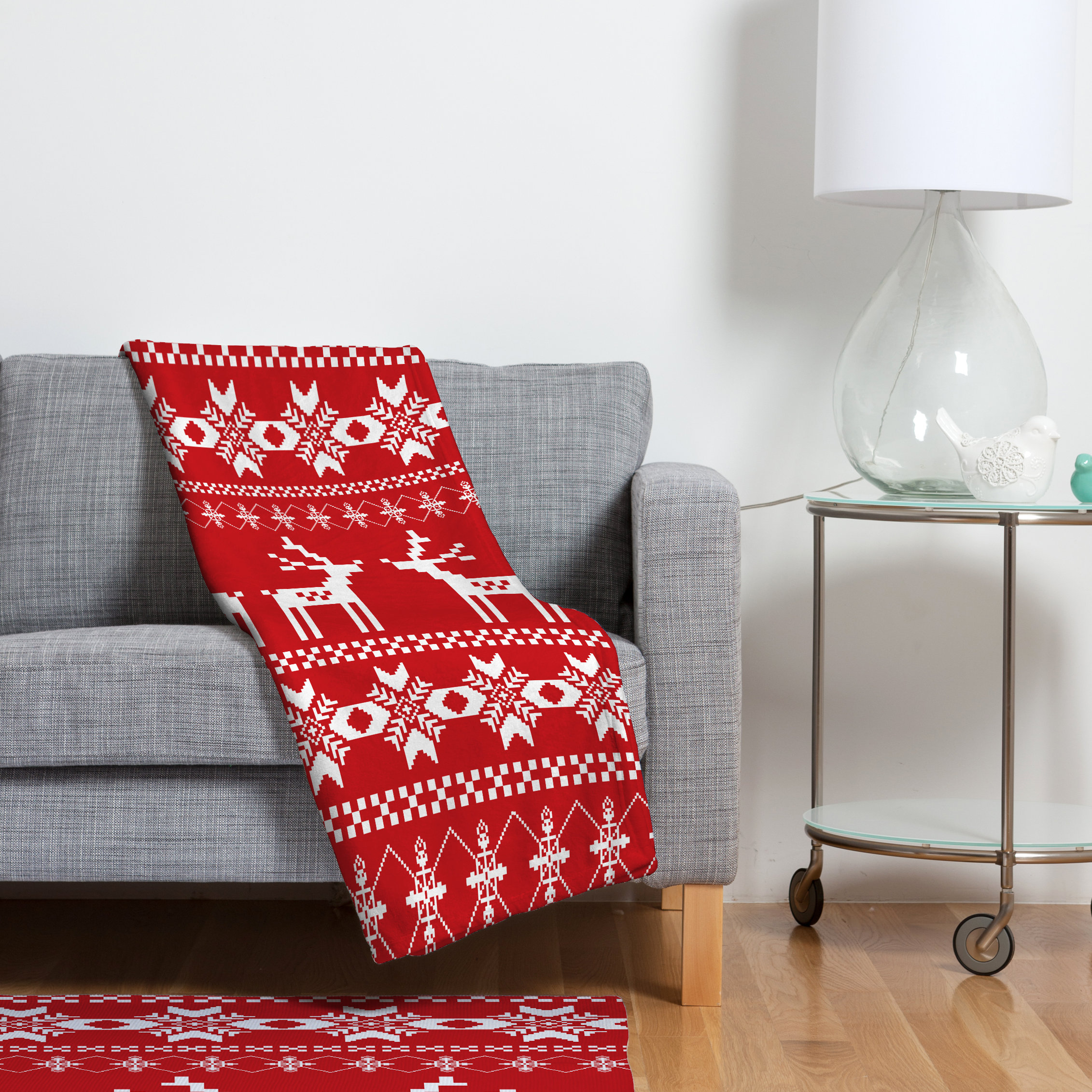 Natt Christmas Deer Fleece Polyester Throw Blanket Wayfair