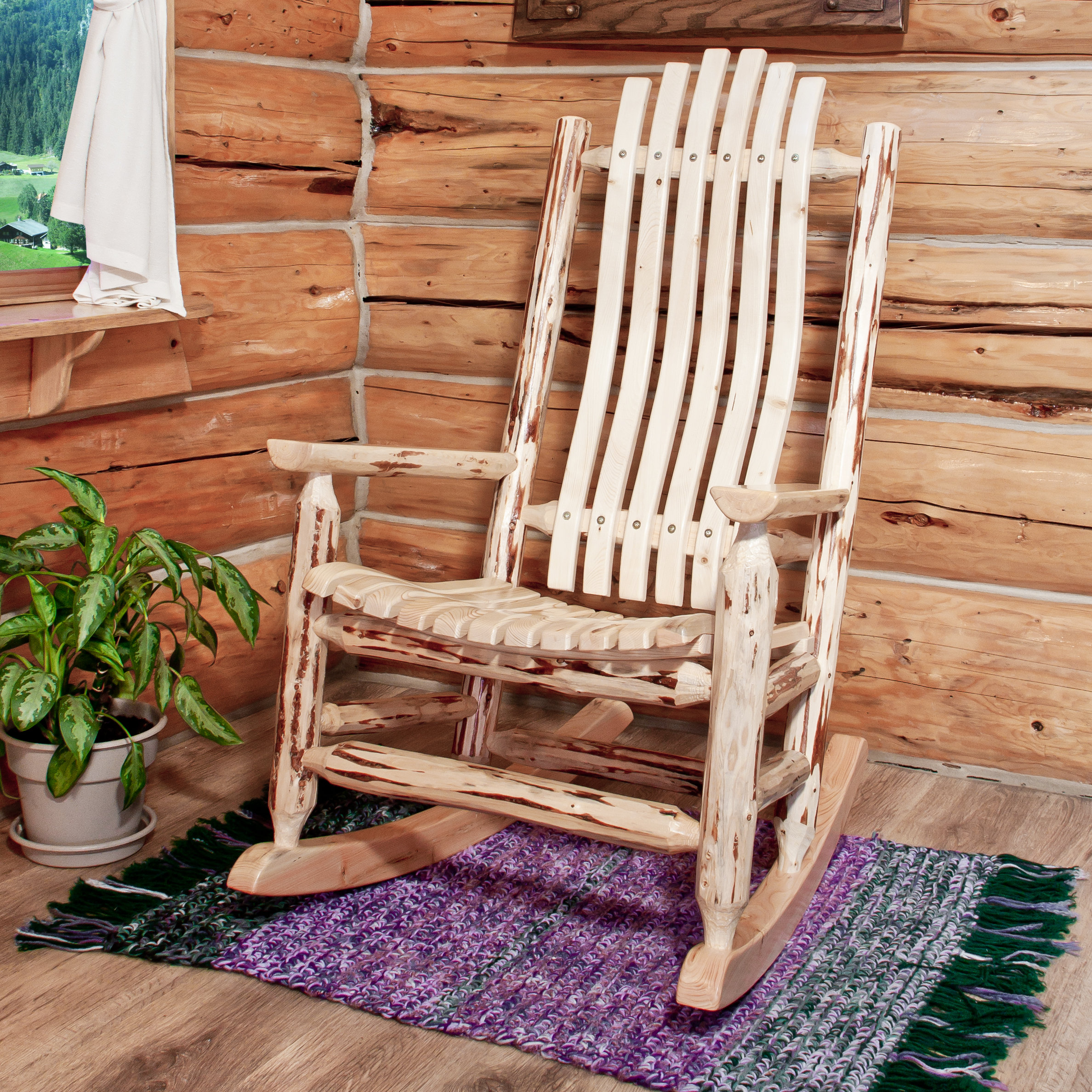 Montana Log Rocking Chair Wayfair