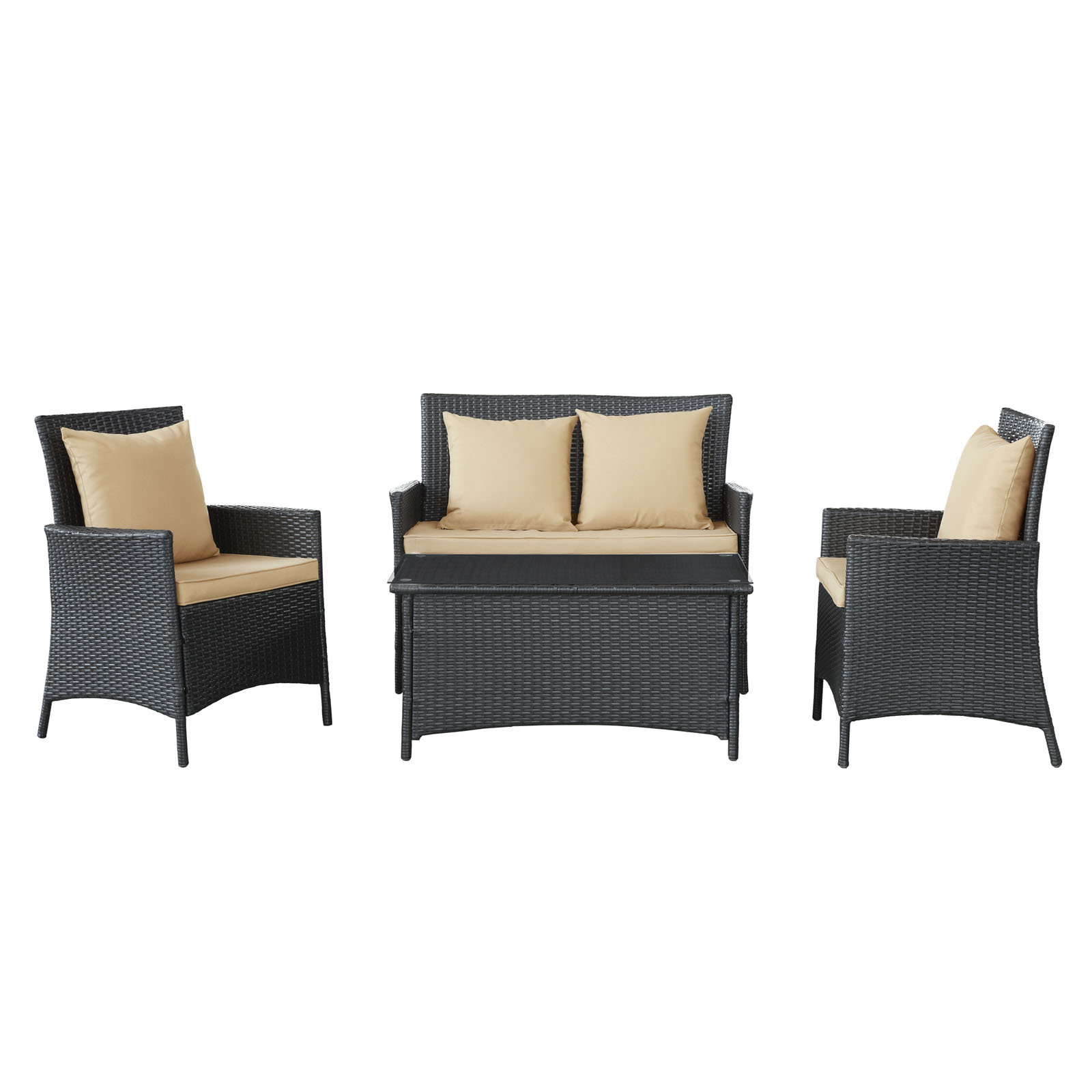 Modway Flourish 4 Piece Seating Group with Cushion & Reviews Wayfair