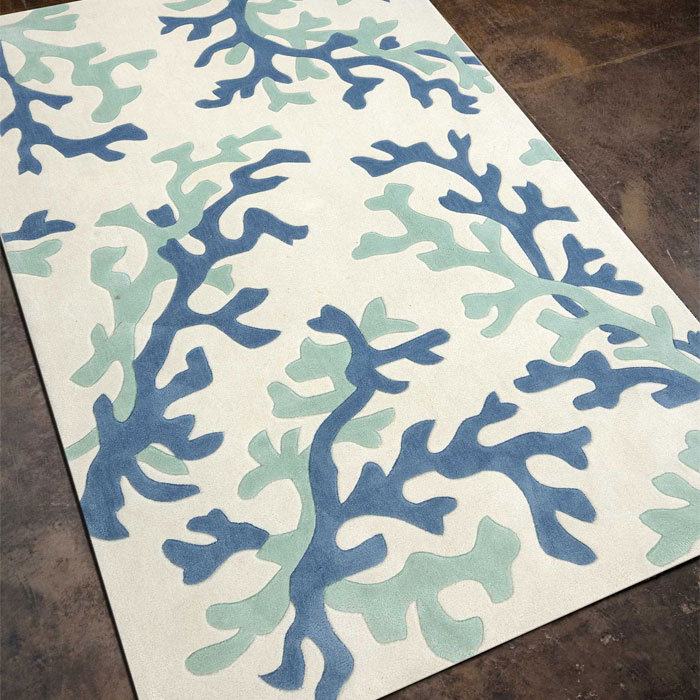 Fusion Ivory & Blue Area Rug Wayfair