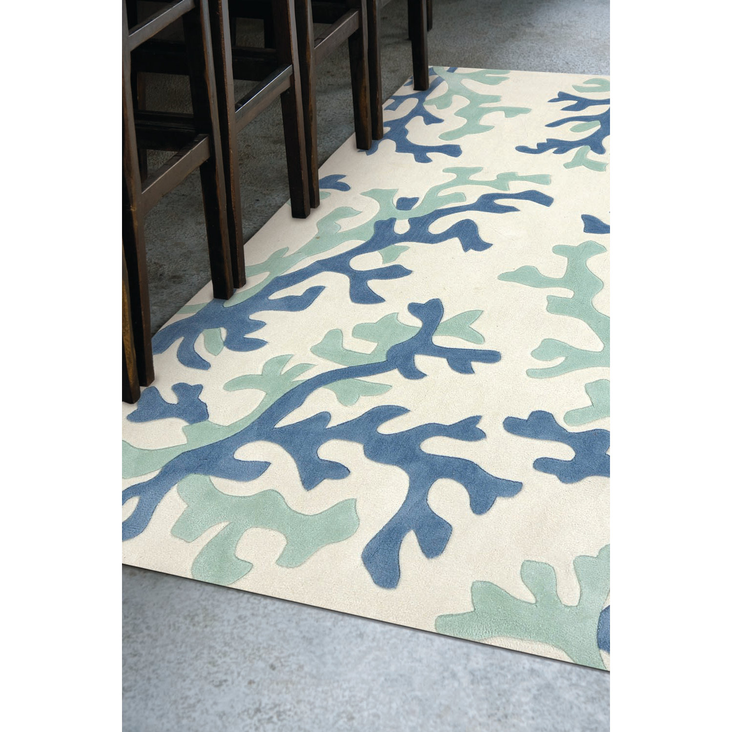 Fusion Ivory & Blue Area Rug Wayfair