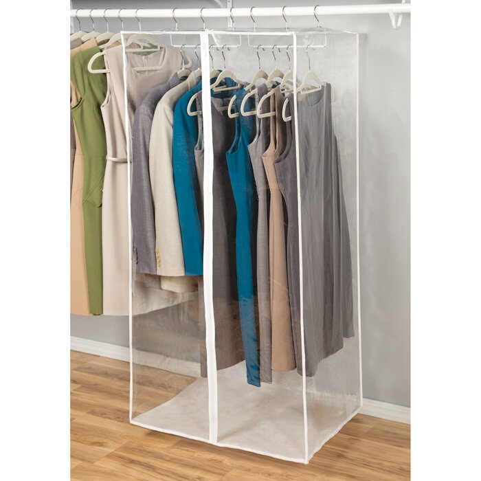 Clear Vinyl Storage Jumbo Maxi Rack Dress Garment Bag | Wayfair