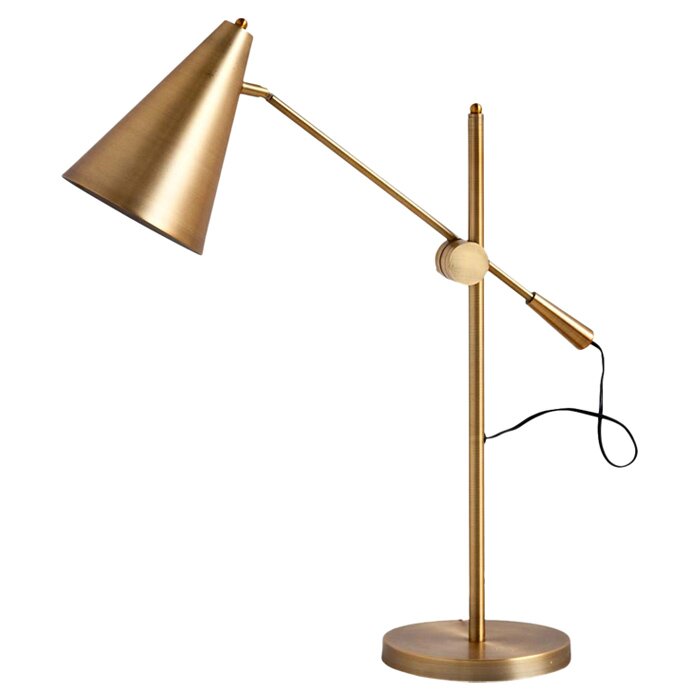 Midcentury Modern Table Lamp with Cone Shade