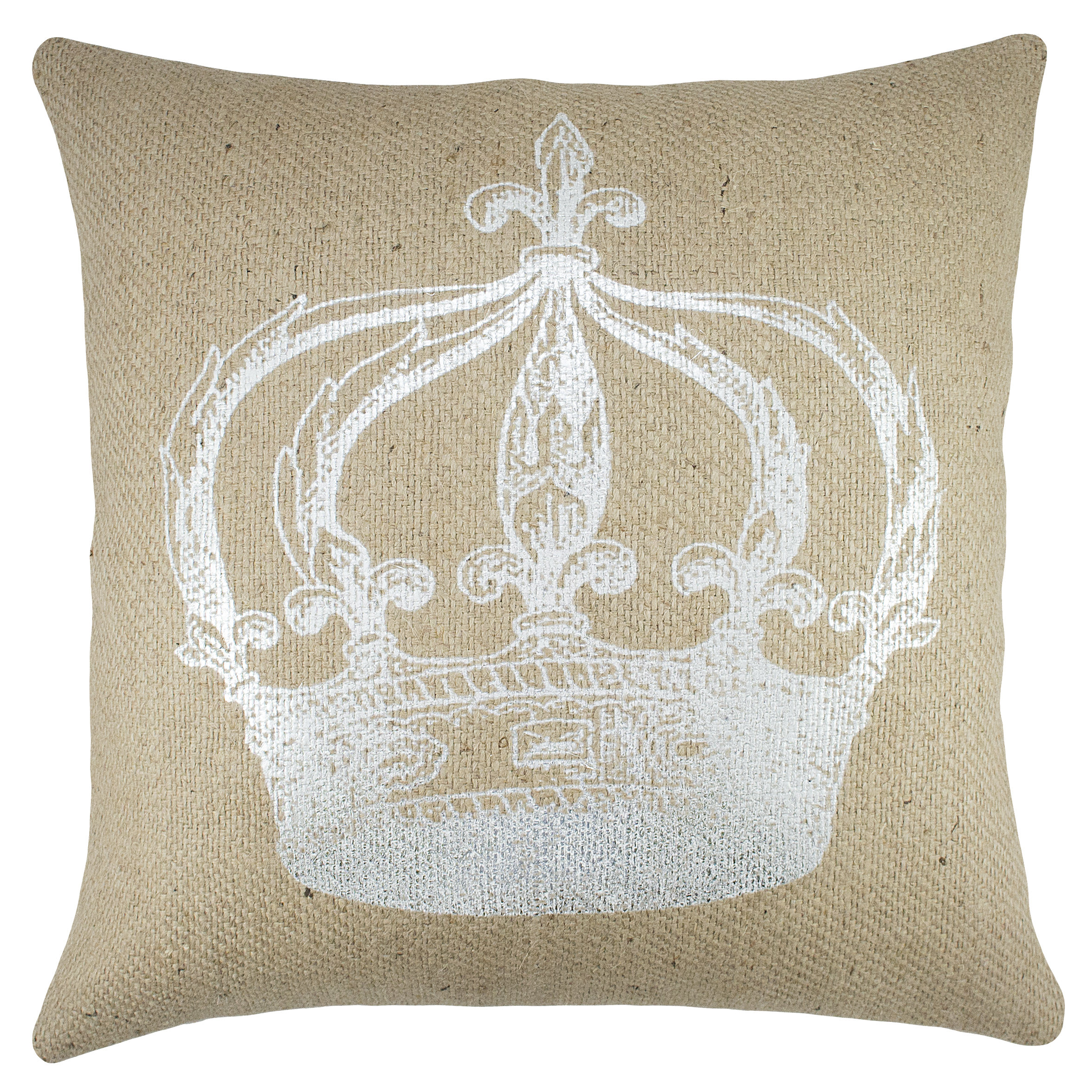 Crown Burlap Throw Pillow Wayfair.ca