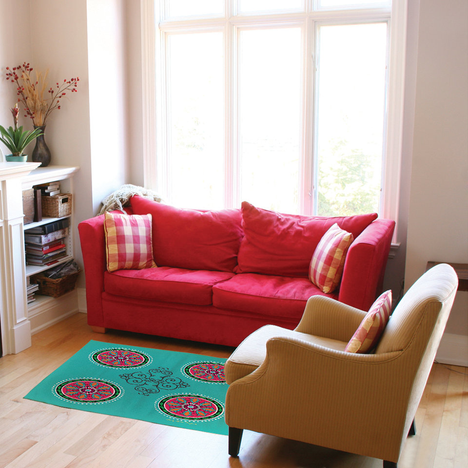 Boho Medallion Square Turquoise Area Rug Wayfair