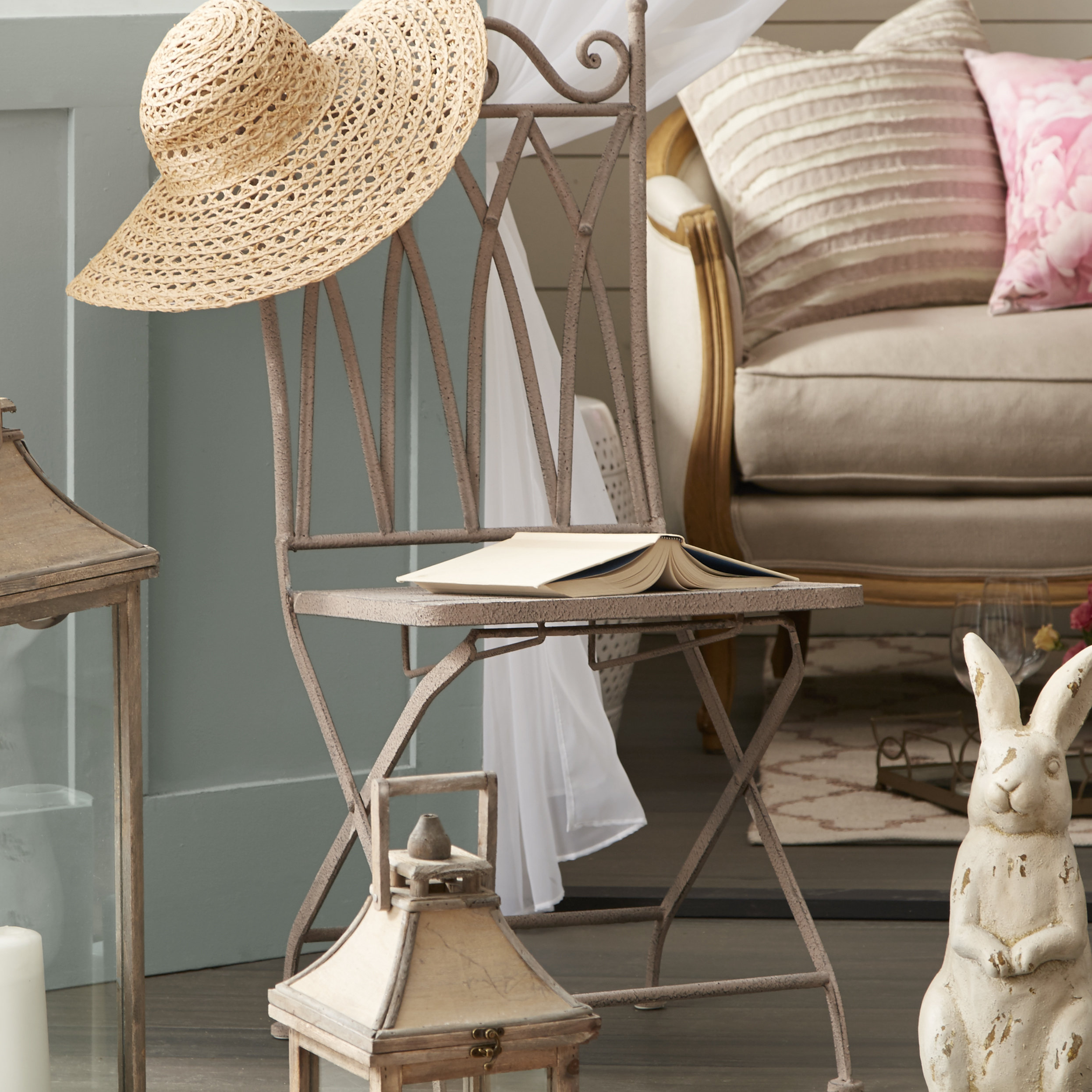 Aged Metal Folding Dining Side Chair Wayfair