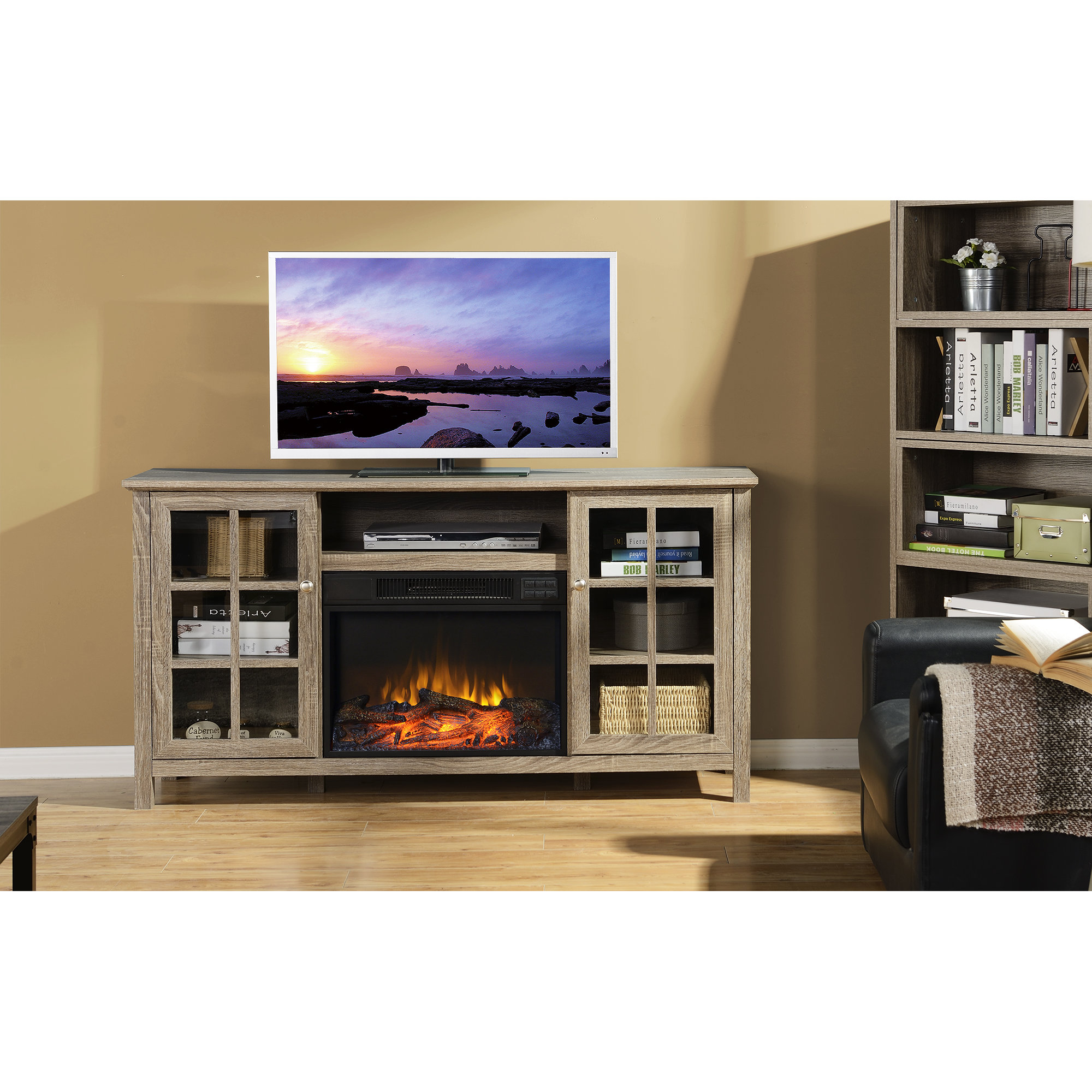 Provence TV Stand with Electric Fireplace Wayfair