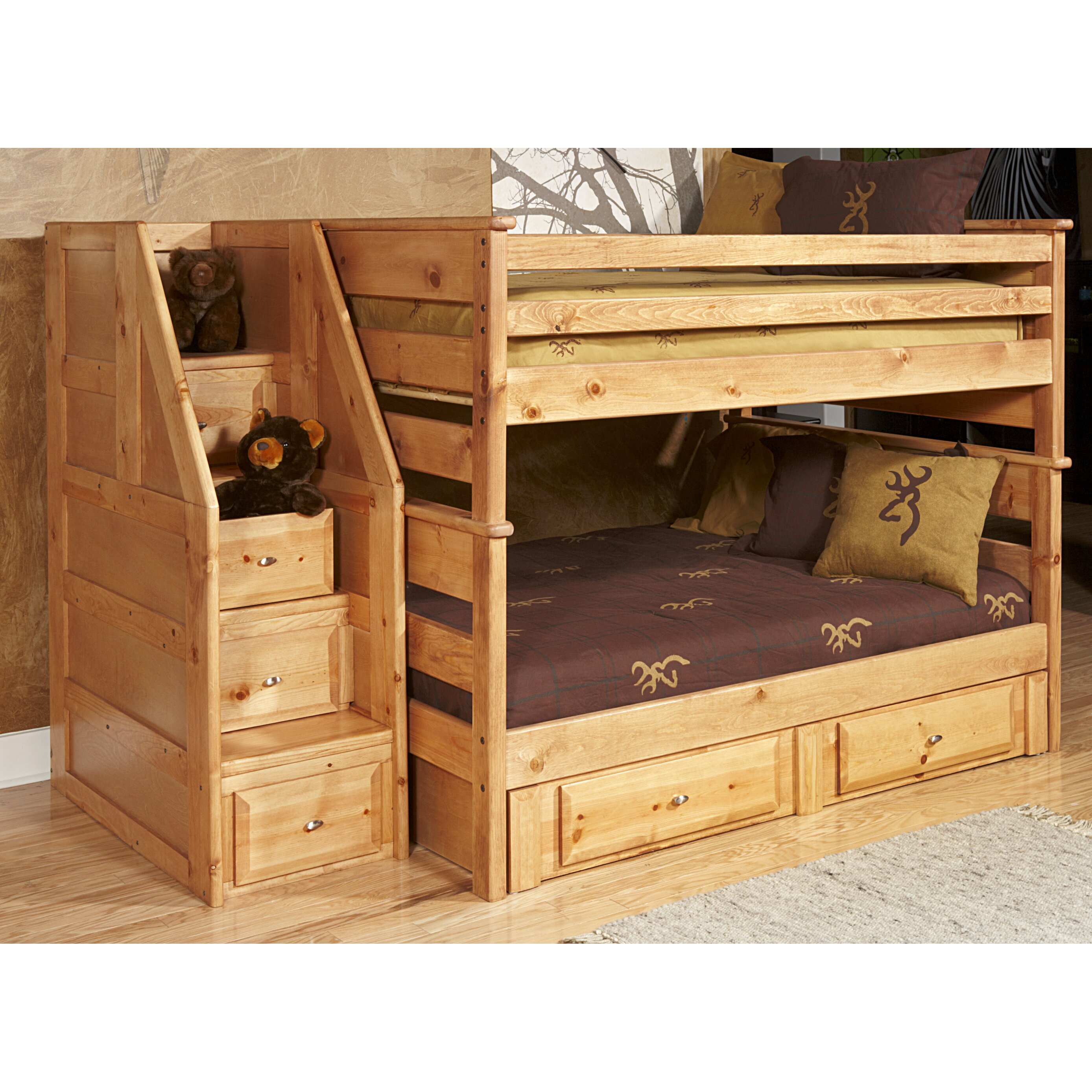 Full over Full Bunk Bed with Storage Wayfair