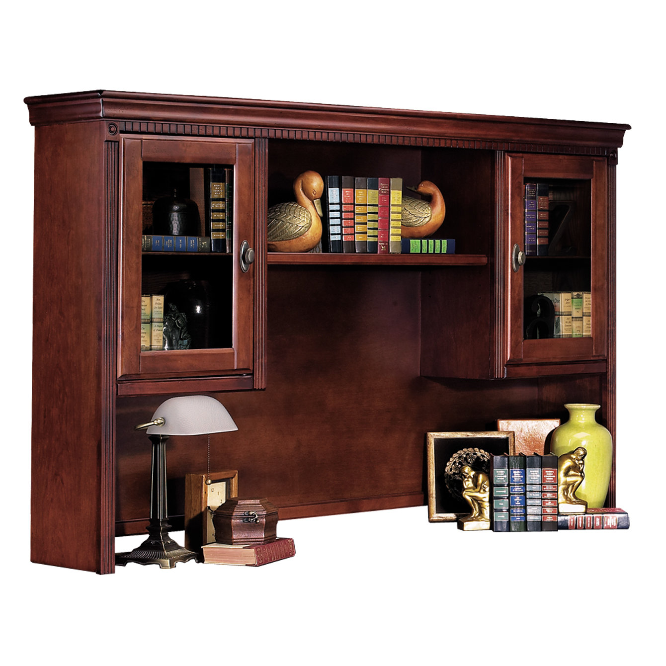 kathy ireland Home by Martin Furniture Huntington Club LShape Executive Desk with Hutch