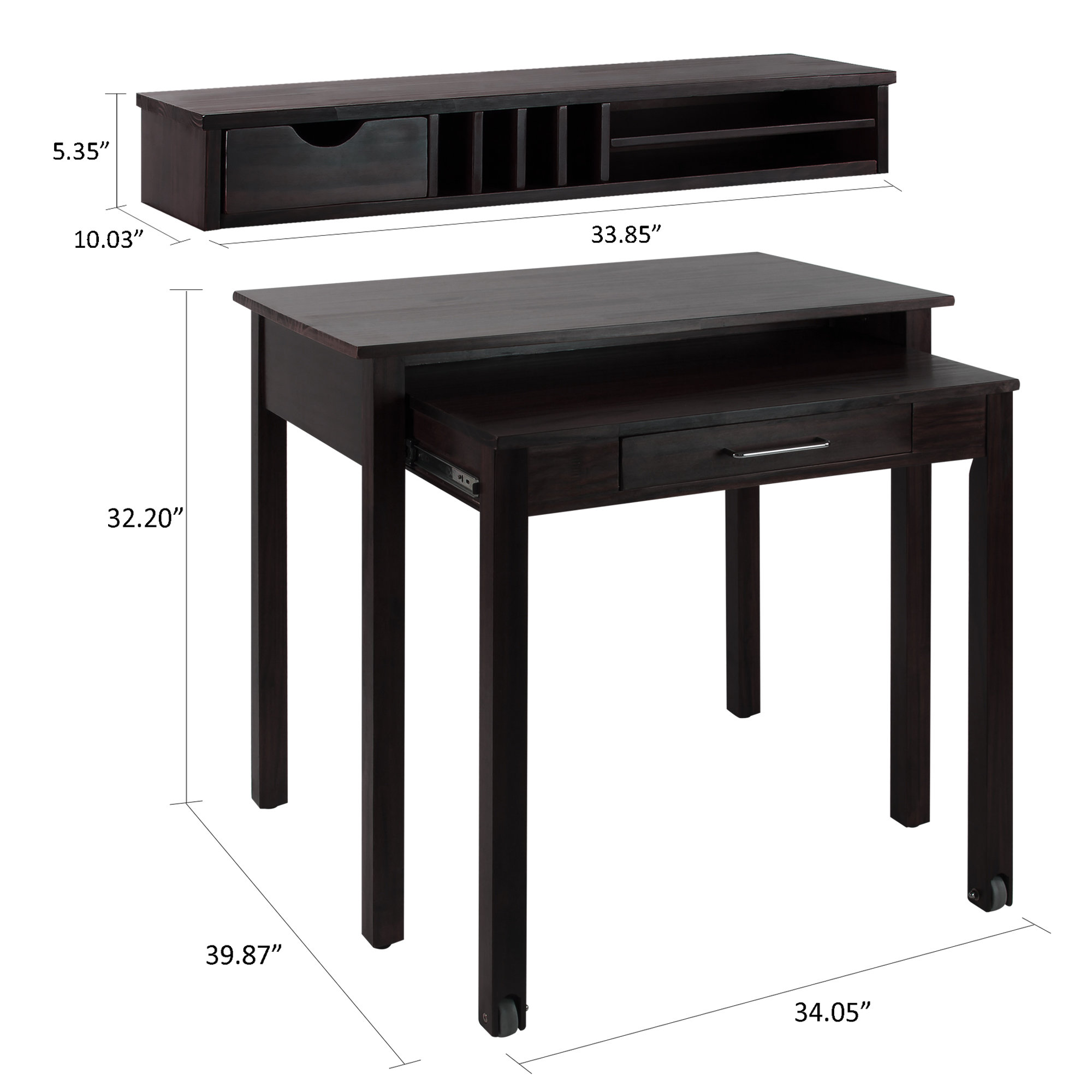 Casual Home Roll Out Desk with Hutch & Reviews Wayfair