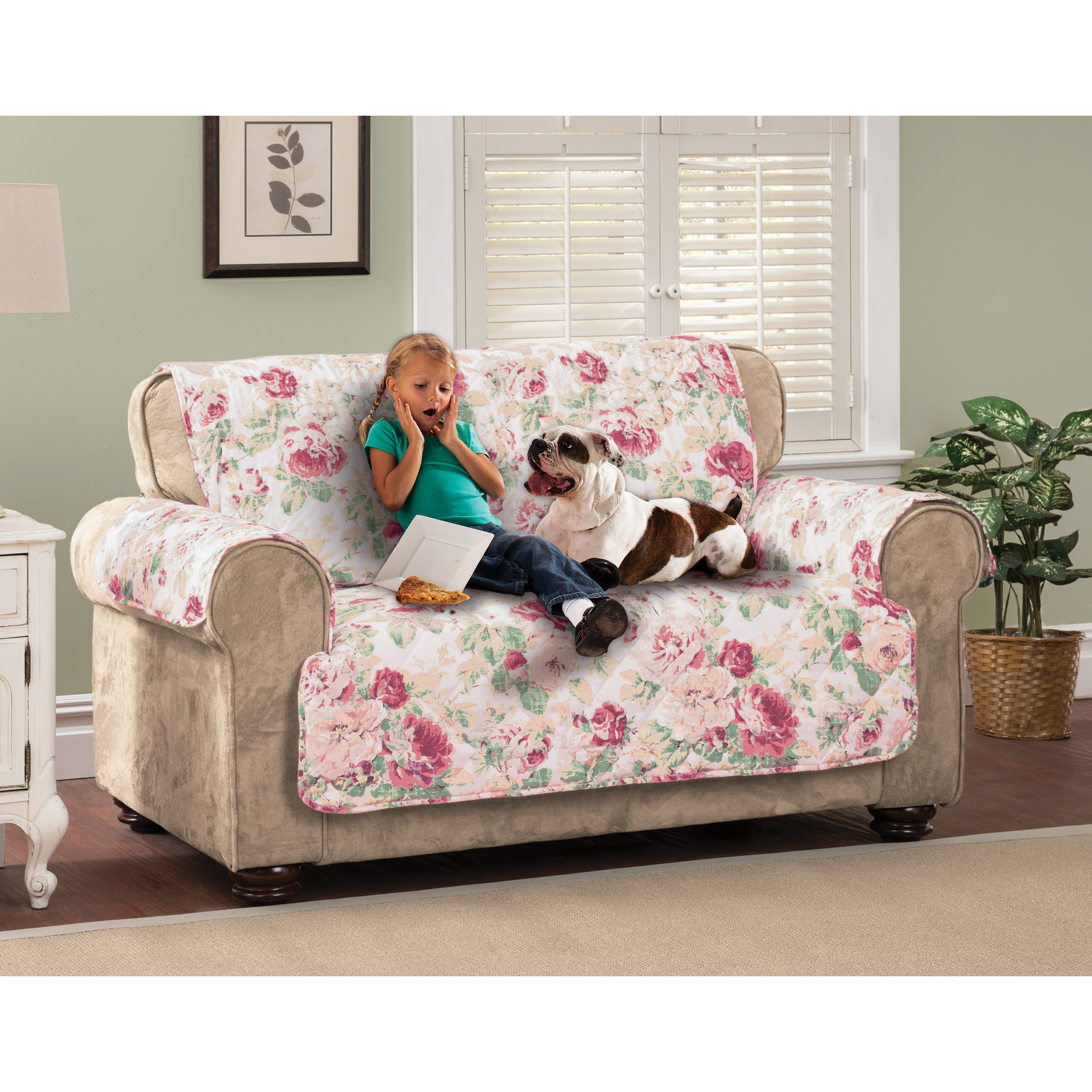Innovative Textile Solutions English Floral Sofa Slipcover & Reviews Wayfair