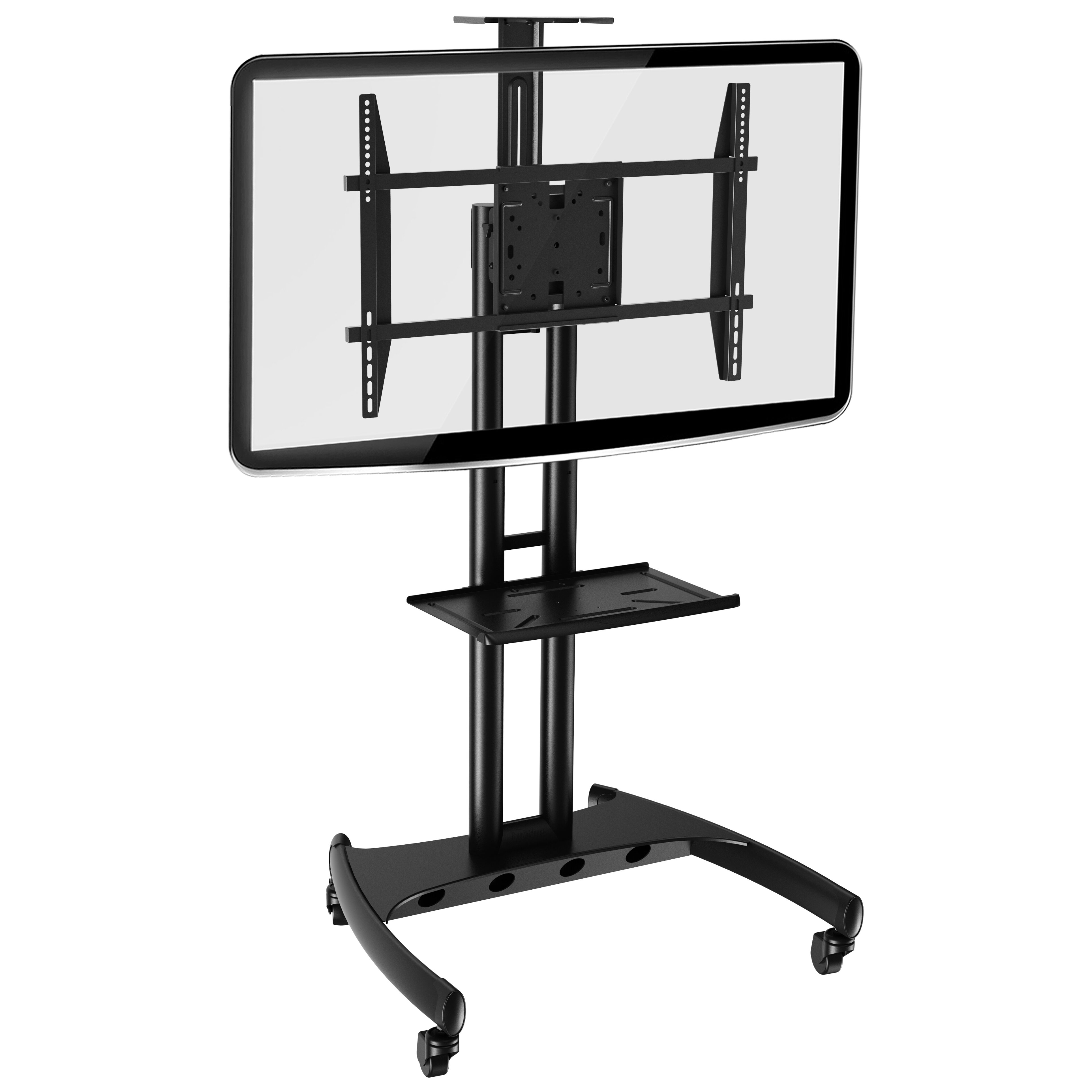 Rocelco Large Flat Screen TV Cart With AV Shelf And Video Tray Rocelco 