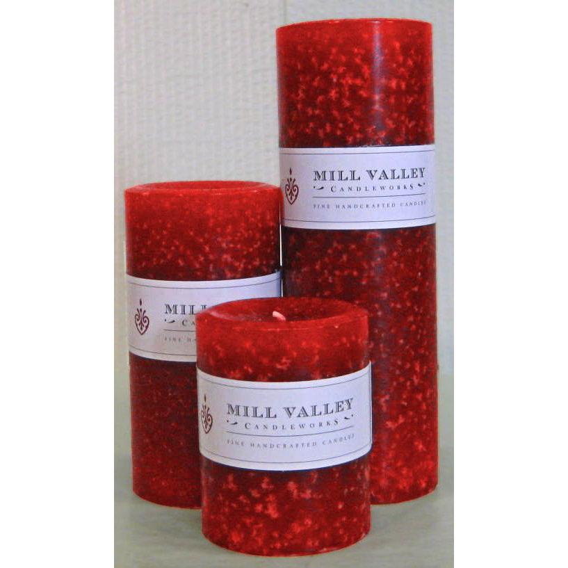 Mill Valley Candleworks 3 Piece Mulled Apple Cider Pillar Candle Set