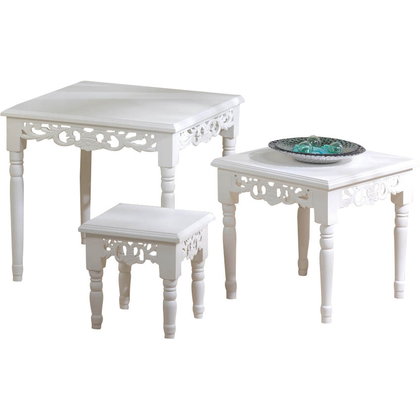 Zingz & Thingz Cottage Chic 3 Piece Nesting Accent Tables & Reviews