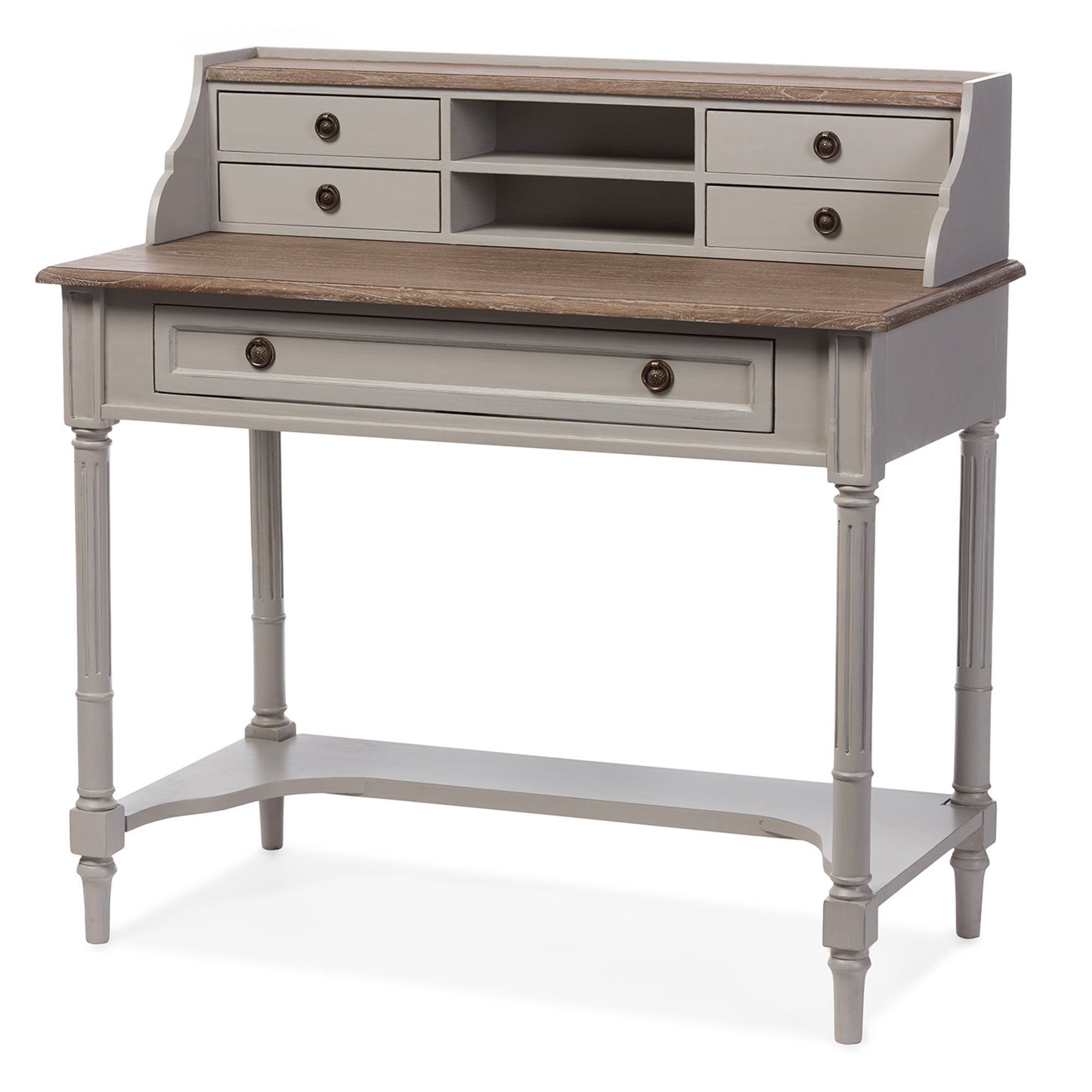White French Provincial Writing Desk Baxton Studio Edouard Two Tone Writing Desk Wayfair