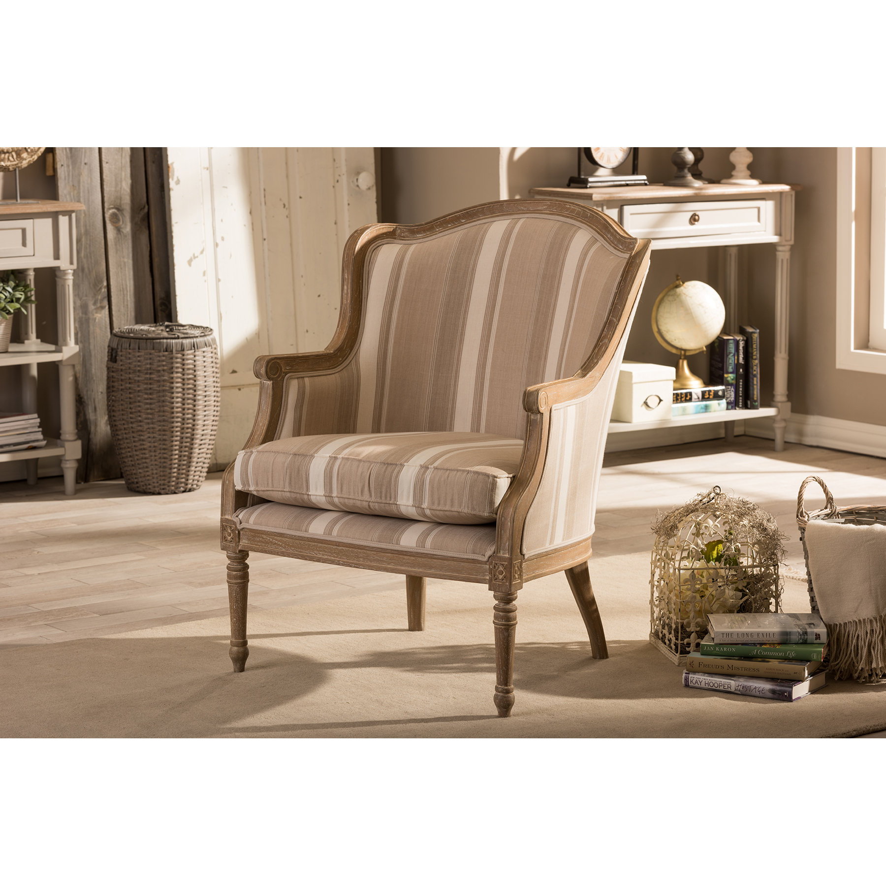 Baxton Studio Charlemagne Traditional French Arm Chair Wayfair