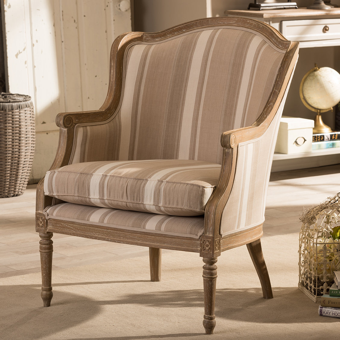 Baxton Studio Charlemagne Traditional French Arm Chair Wayfair