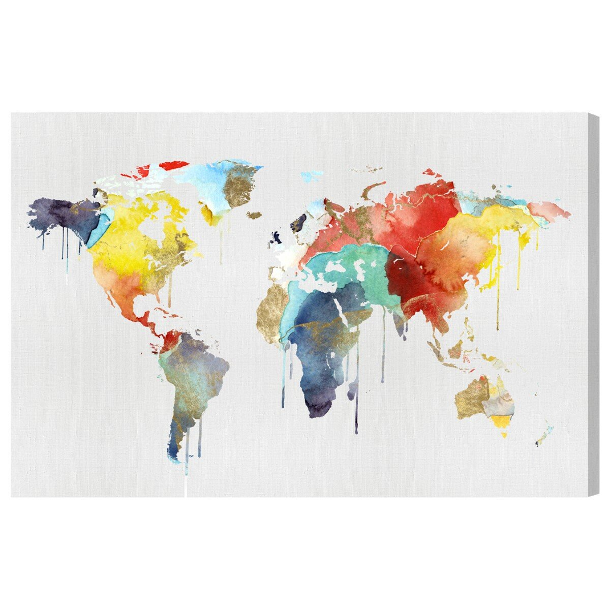 Oliver Gal 'Mapamundi Watercolor' Graphic Art on Wrapped Canvas | AllModern