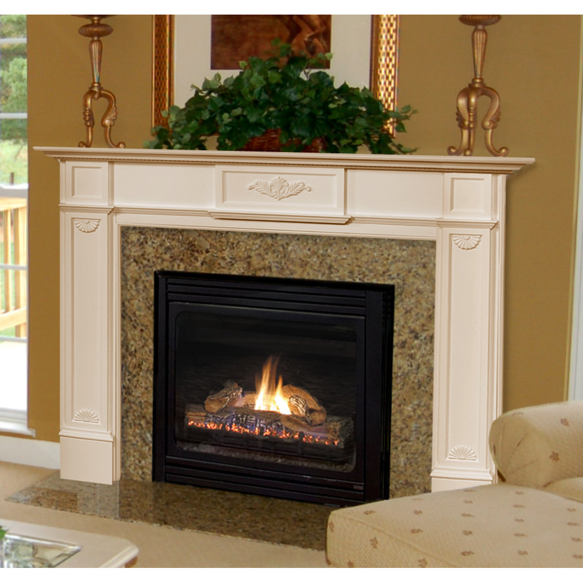 Fireplace mantel mantels surround monticello pearl wayfair wood shelf