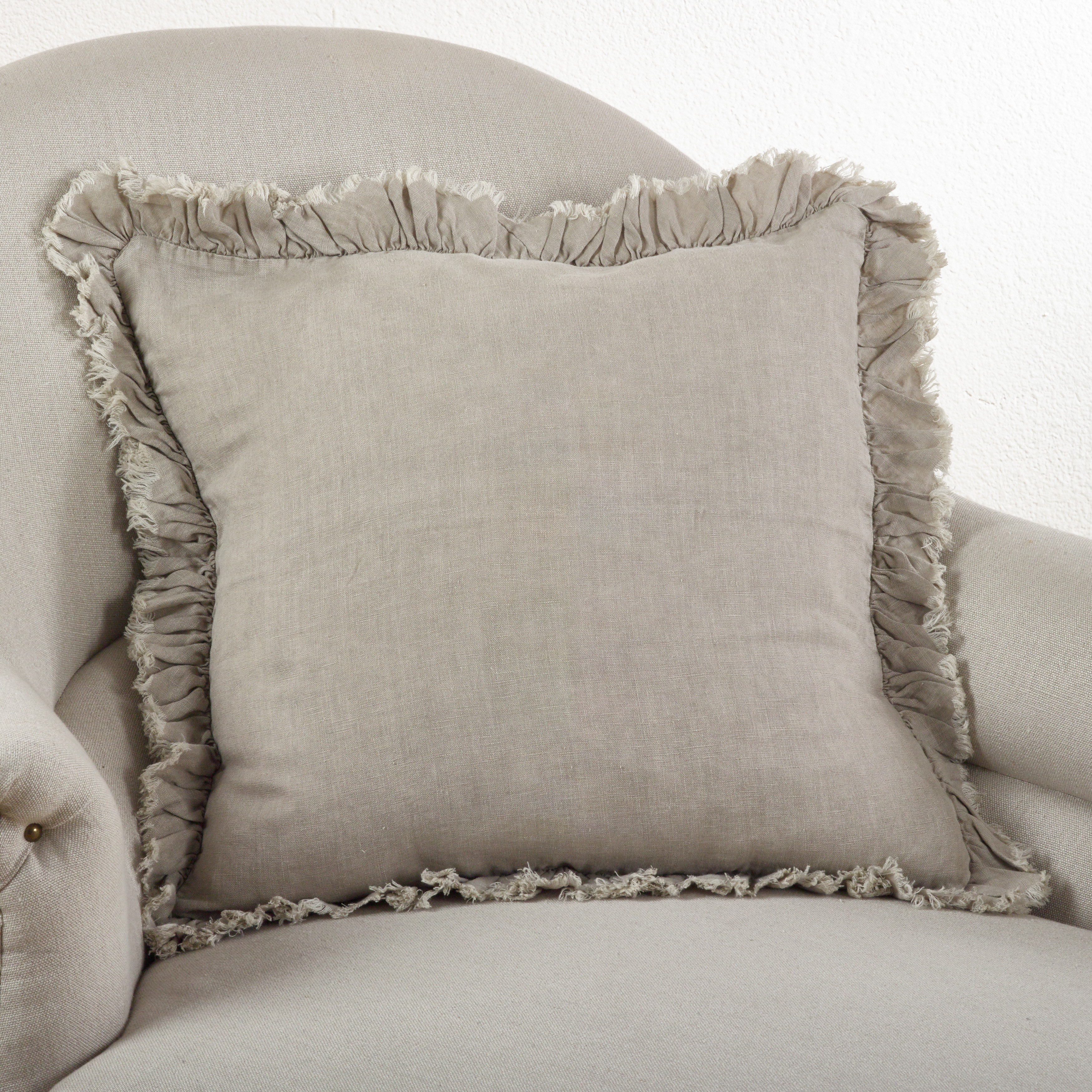 Ruffled Linen Throw Pillow Wayfair