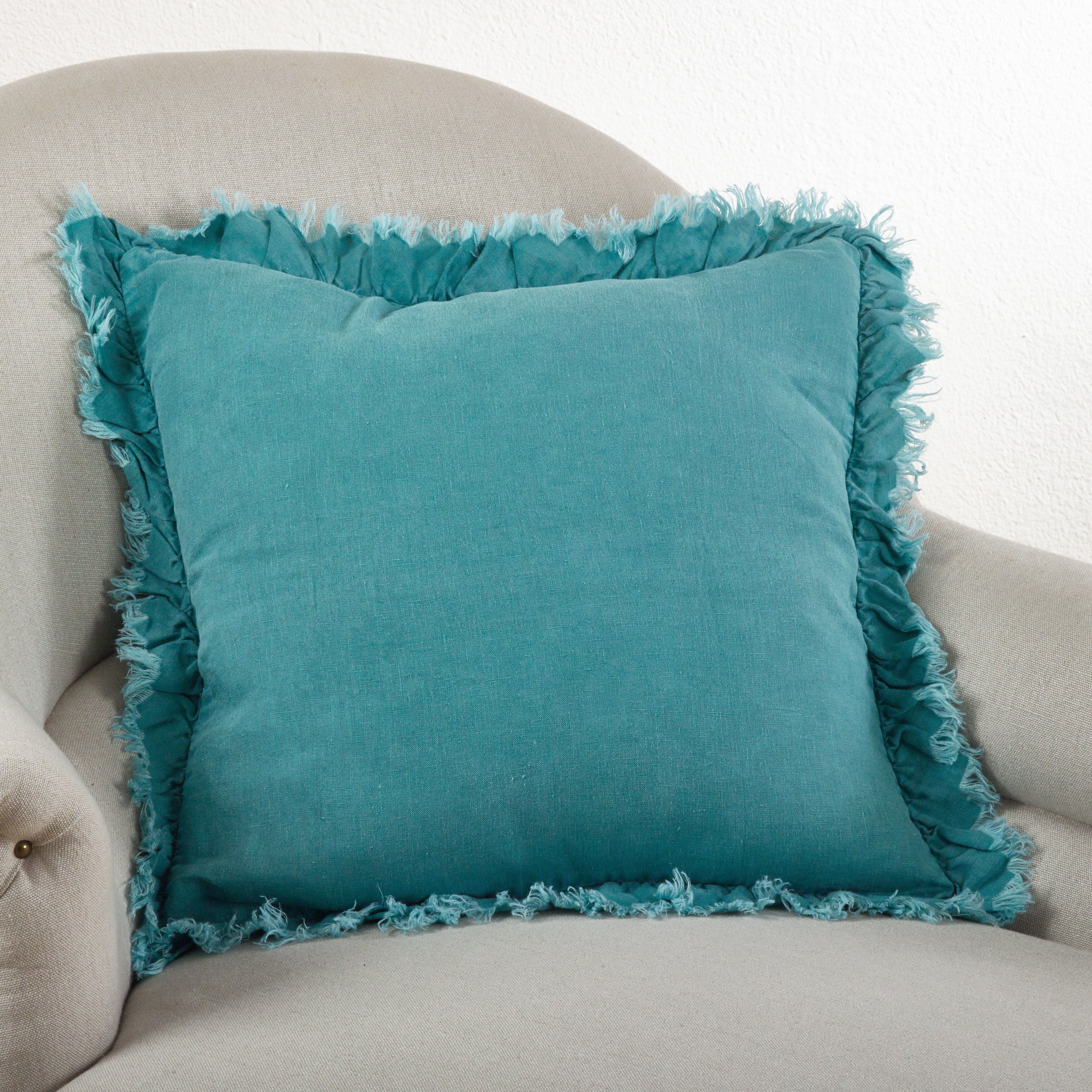 Ruffled Linen Throw Pillow Wayfair