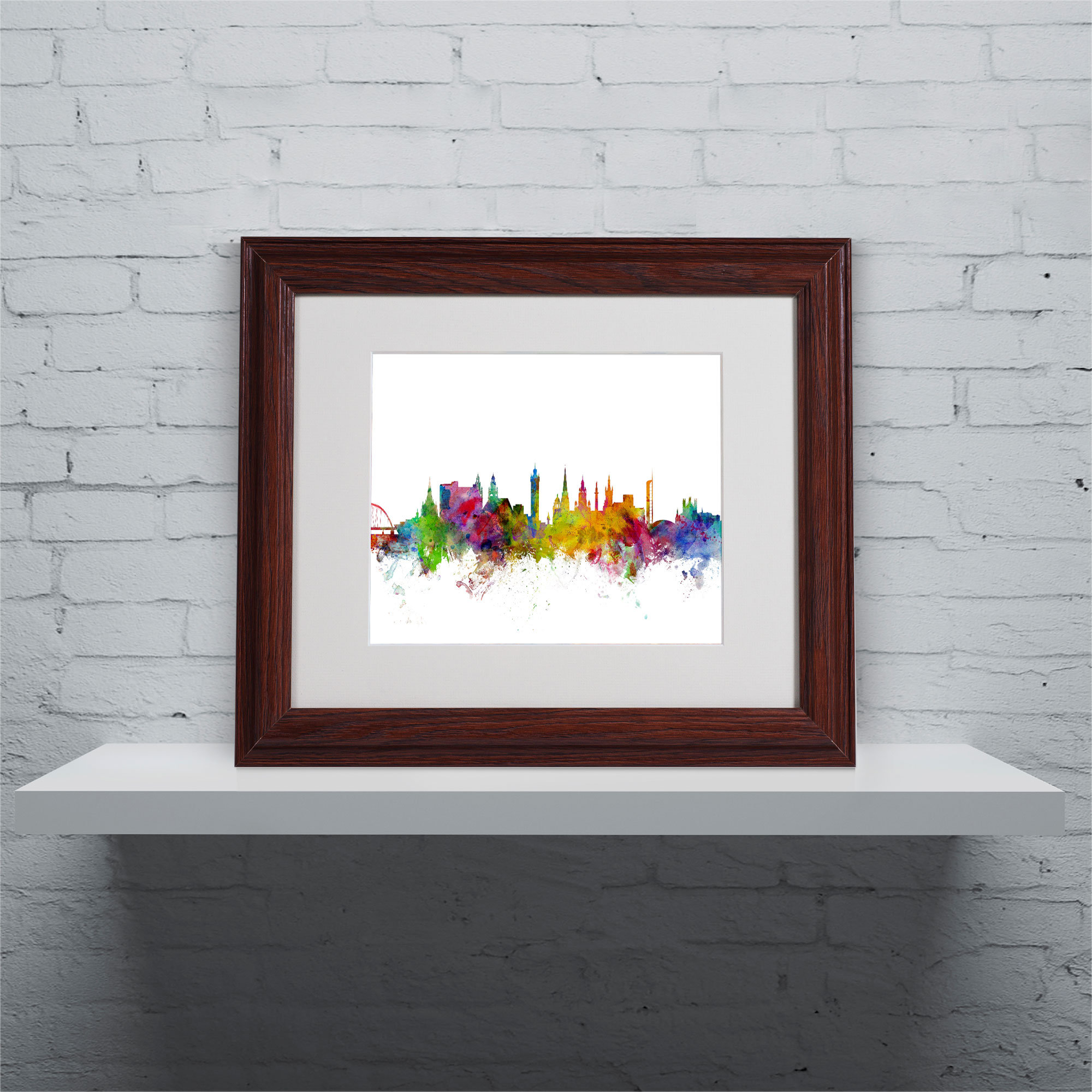'Glasgow Scotland Skyline II' by Michael Tompsett Framed Graphic Art