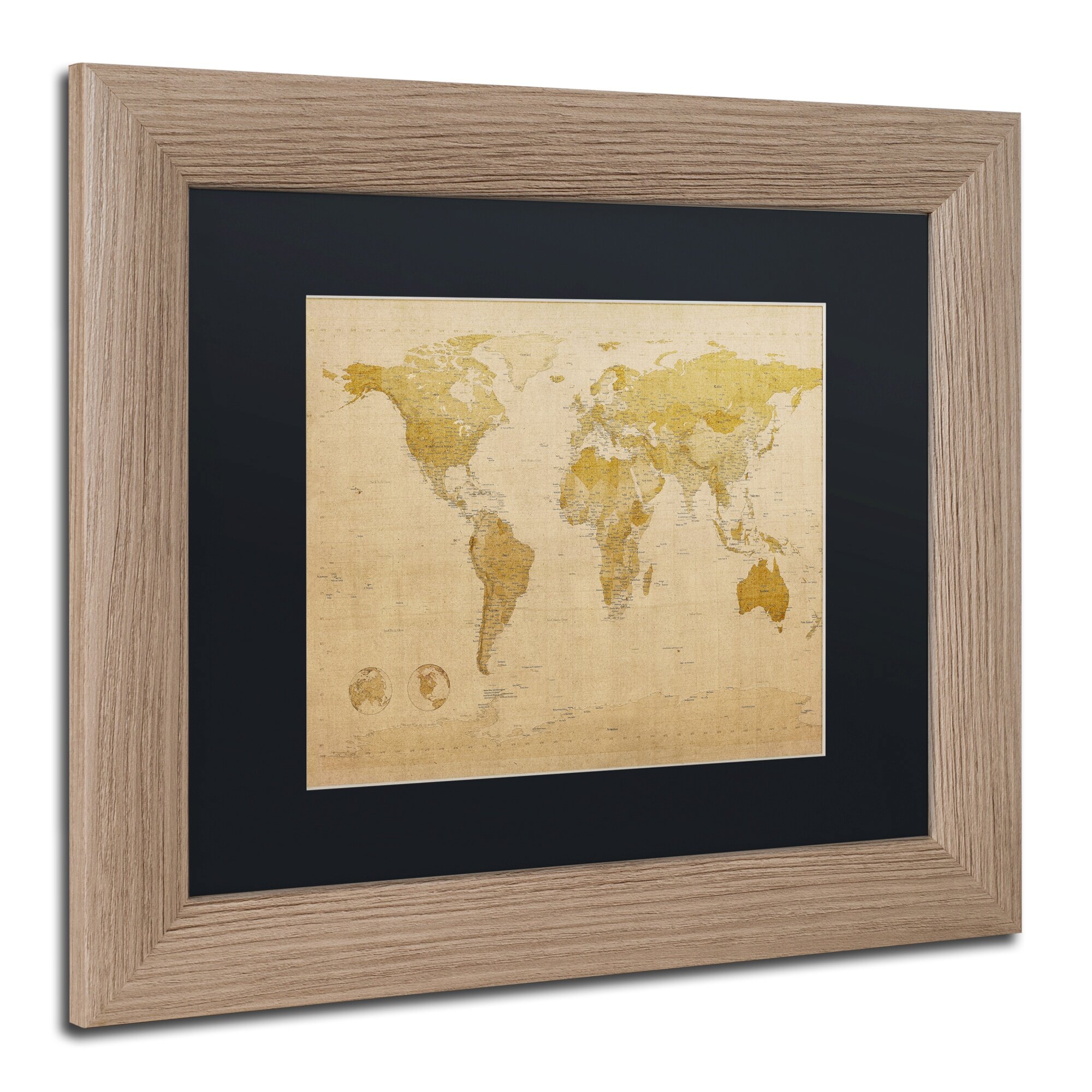 Antique World Map by Michael Tompsett Framed Graphic Art | Wayfair