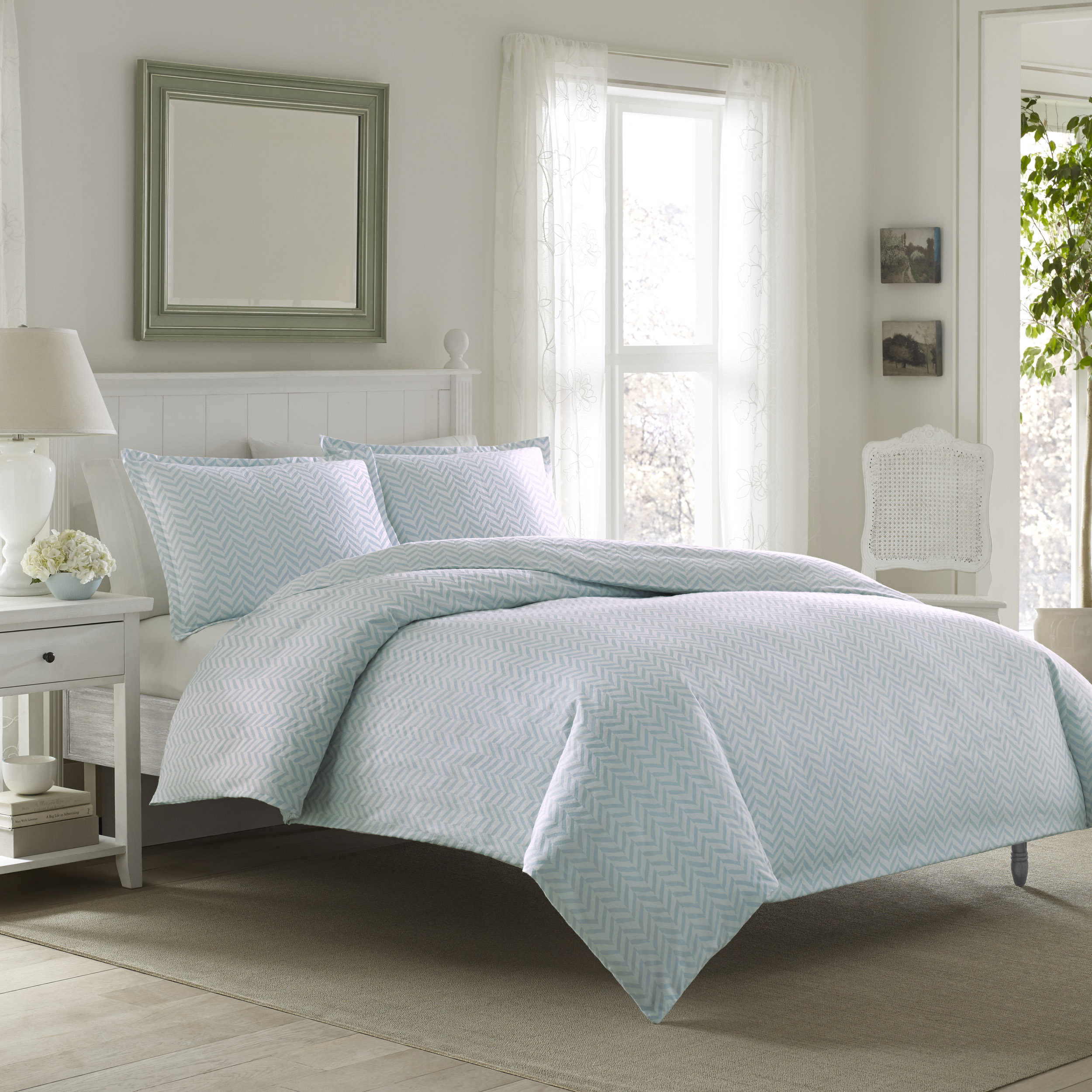 Laura Ashley Home Chevron Duvet Cover Set & Reviews Wayfair