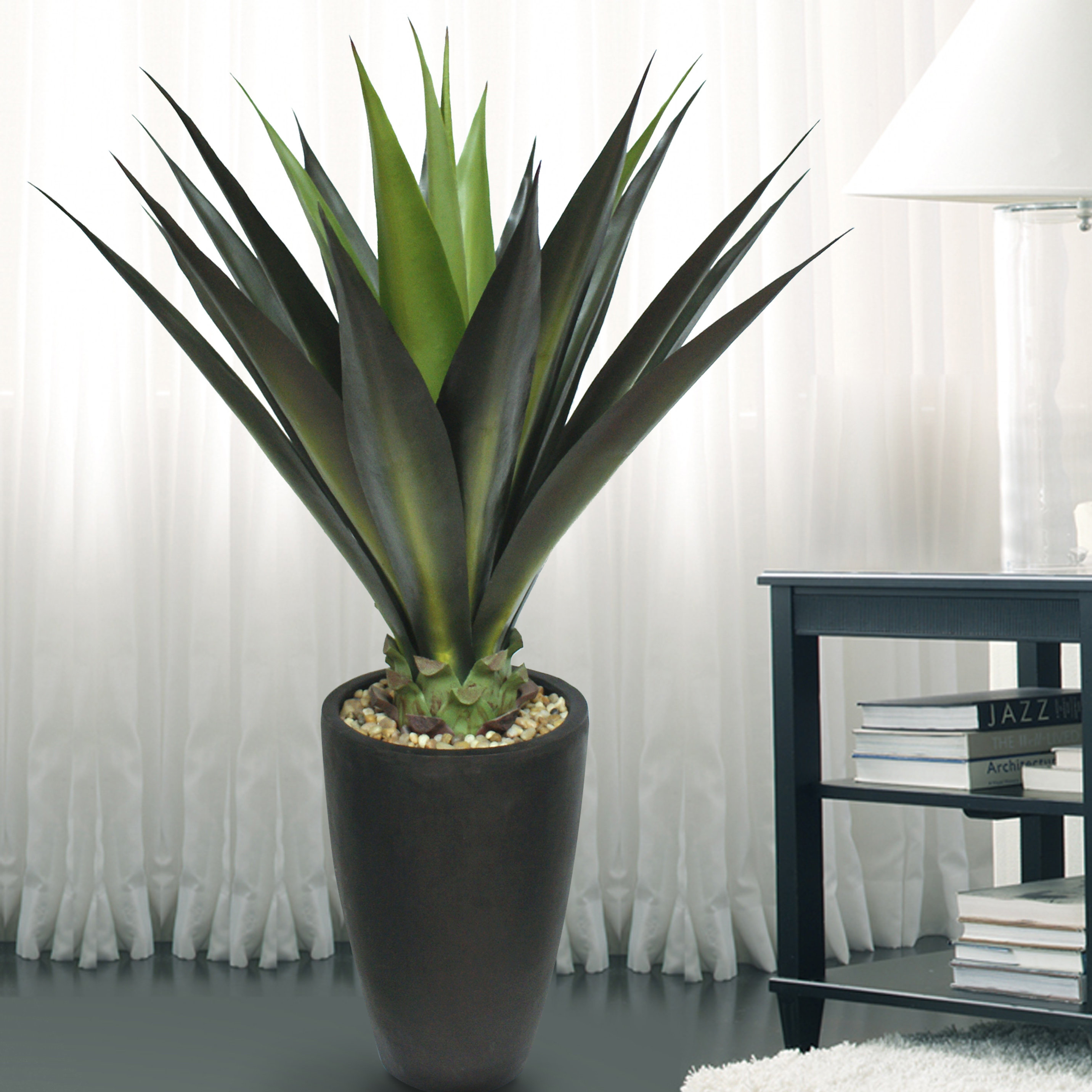 Tall High End Giant Aloe Floor Plant in Planter Wayfair