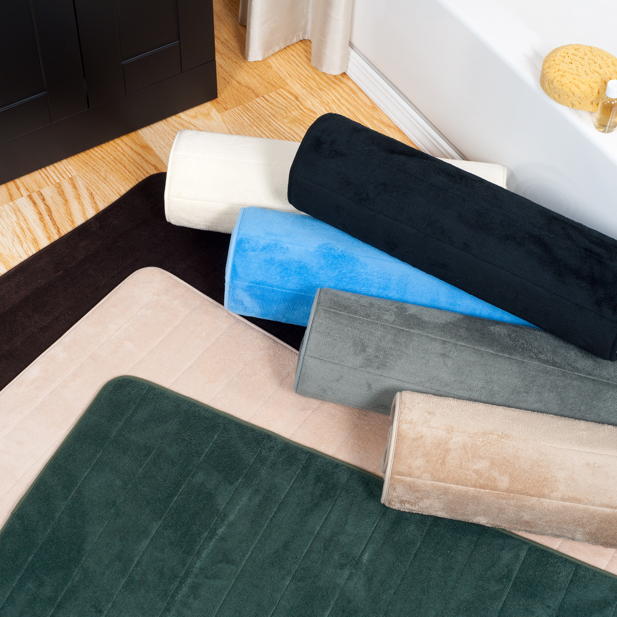 Extra Long Striped Memory Foam Bath Mat Wayfair