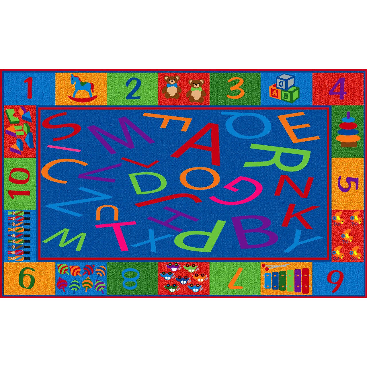 Alphabet and Numbers Teaching Toddler Area Rug | Wayfair