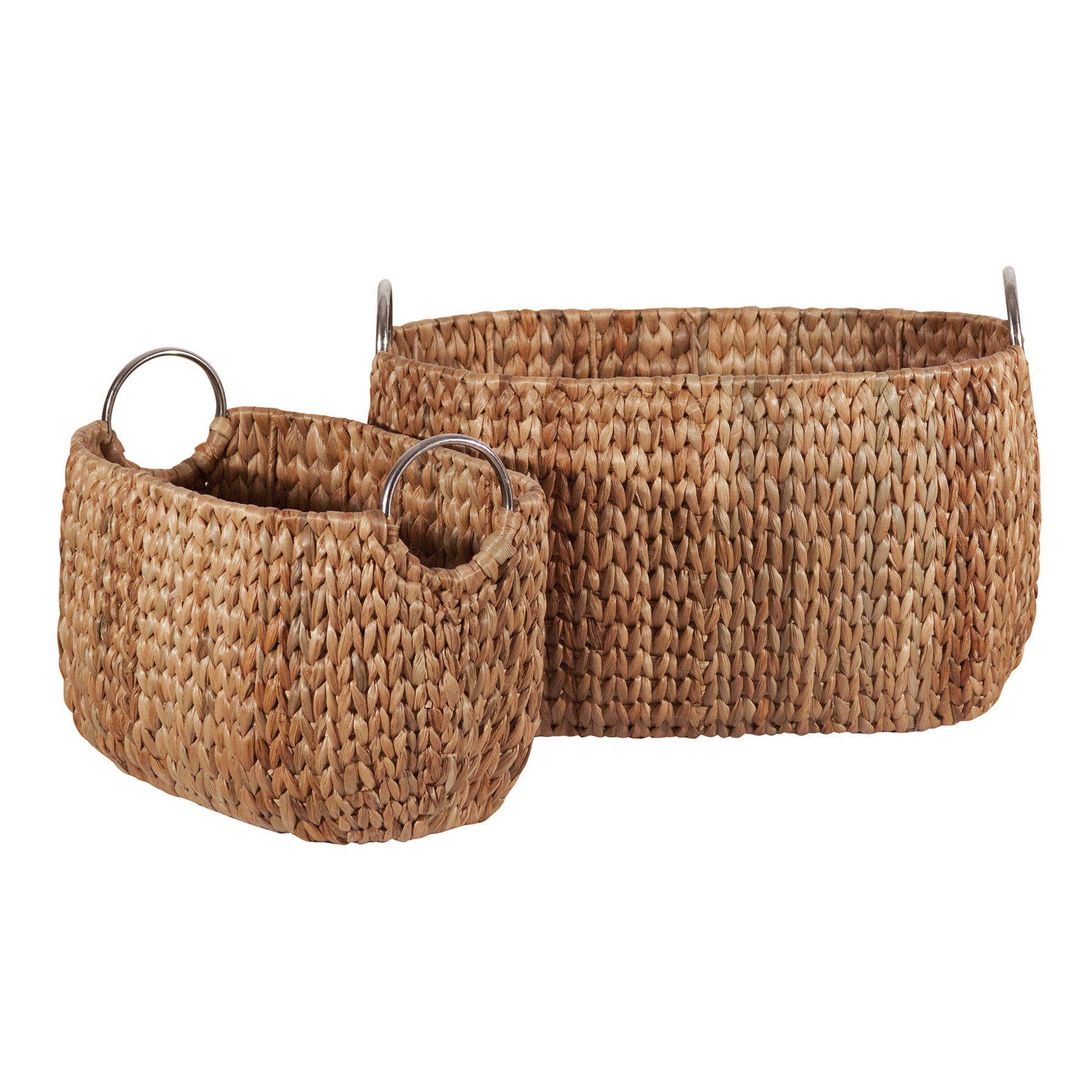 Ibolili Water Hyacinth 2 Piece Oval Basket Set & Reviews Wayfair