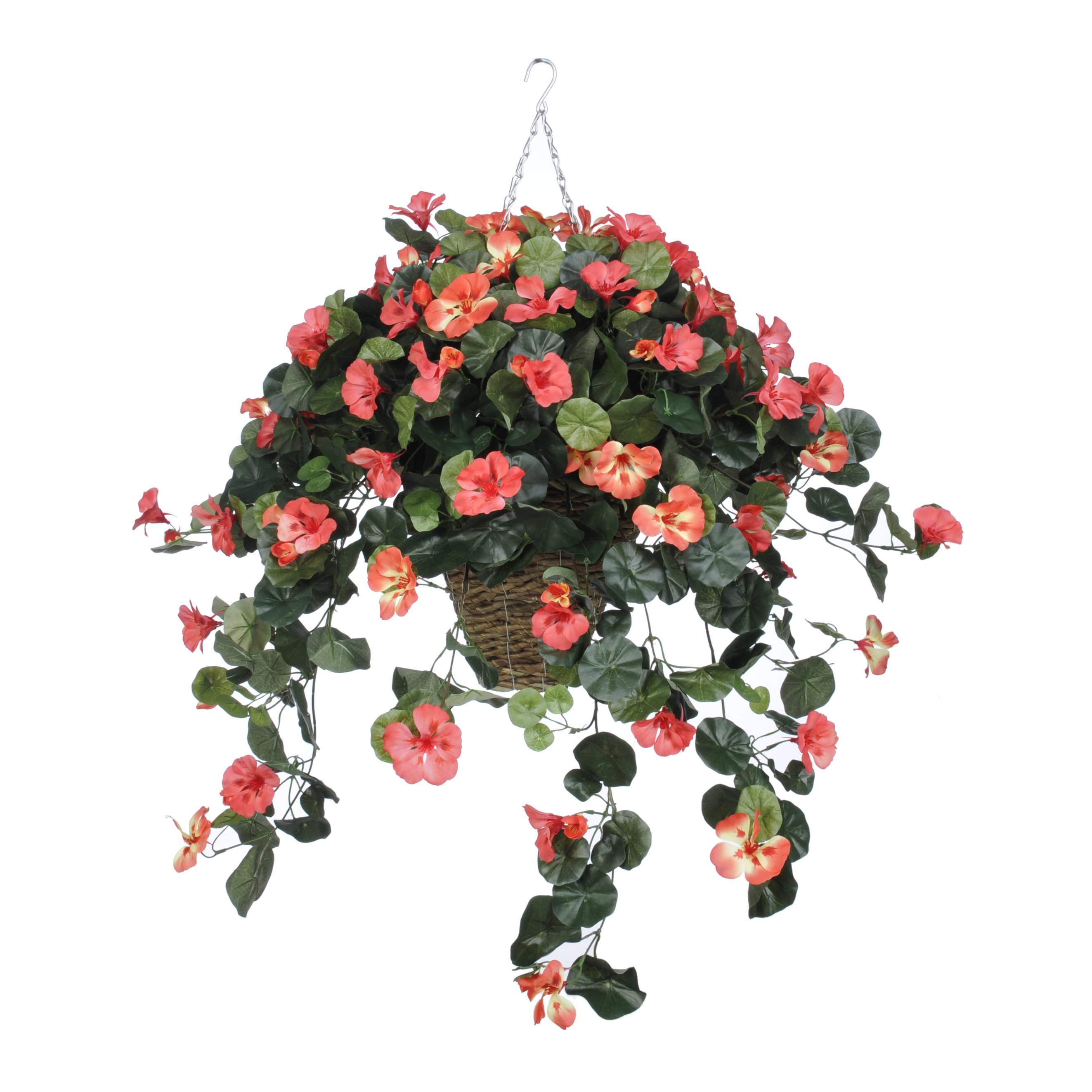 Artificial Nasturtium Hanging Plant in Square Basket Wayfair