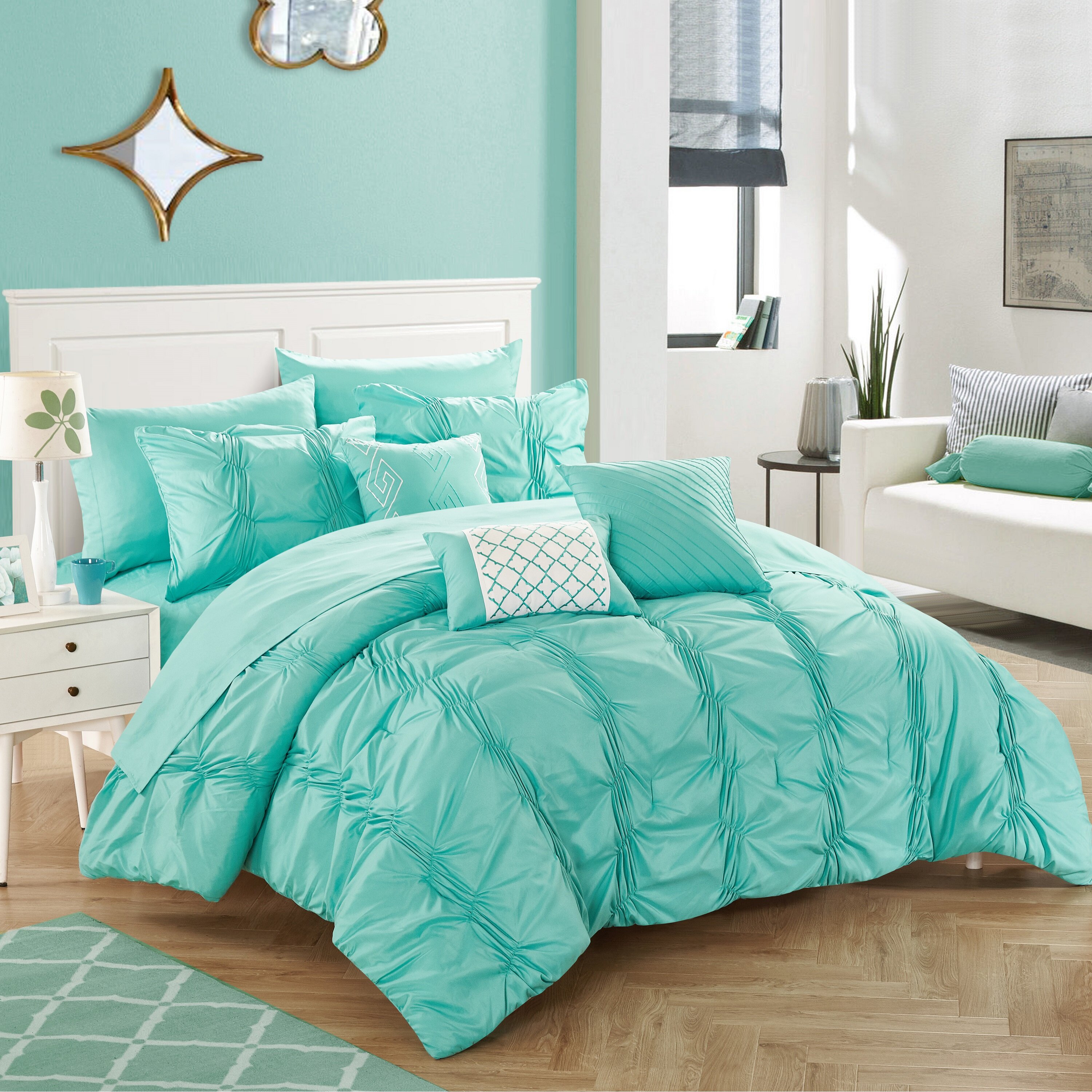 chic home tori bed in a bag comforter set gree