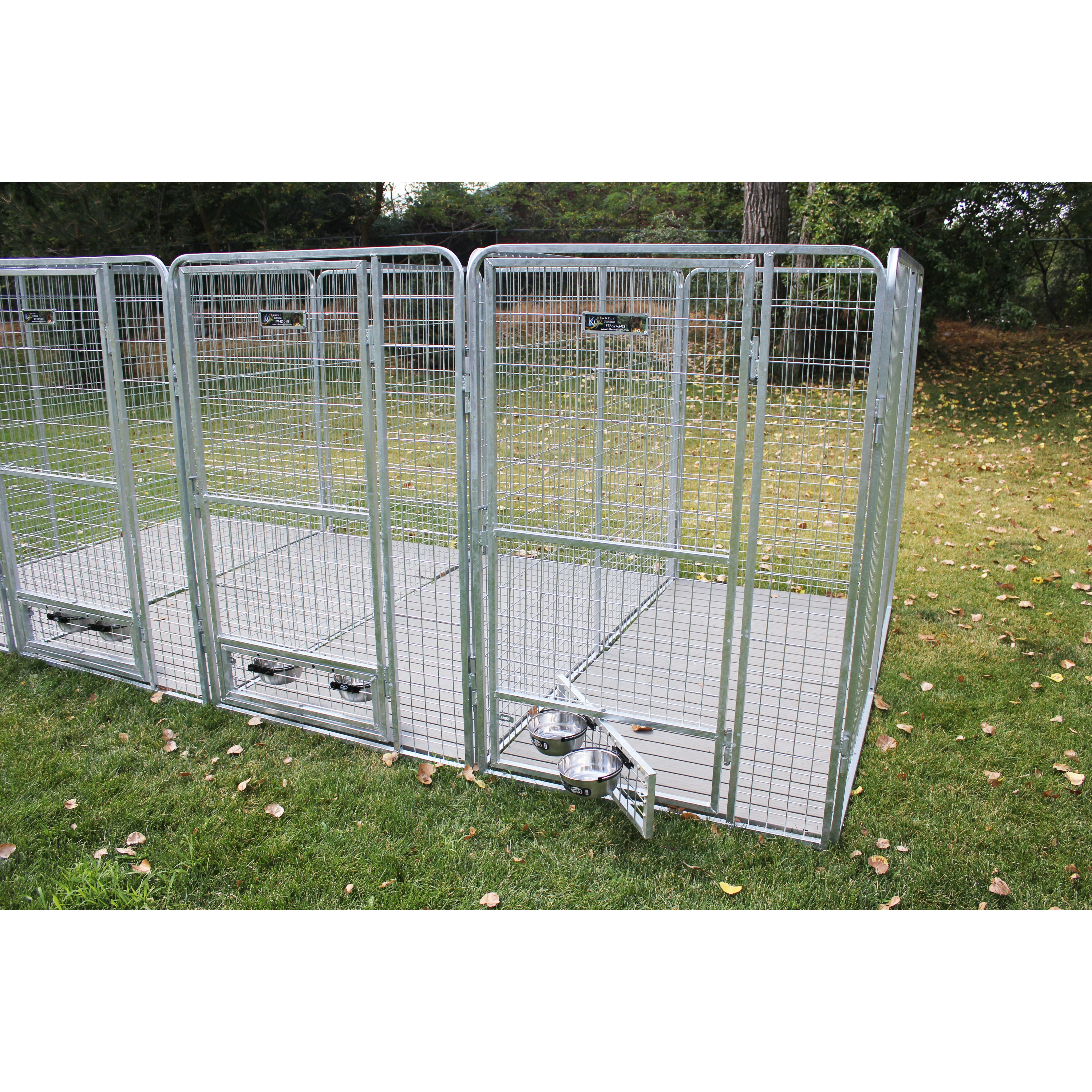 3 Dog Galvanized Steel Yard Kennel | Wayfair