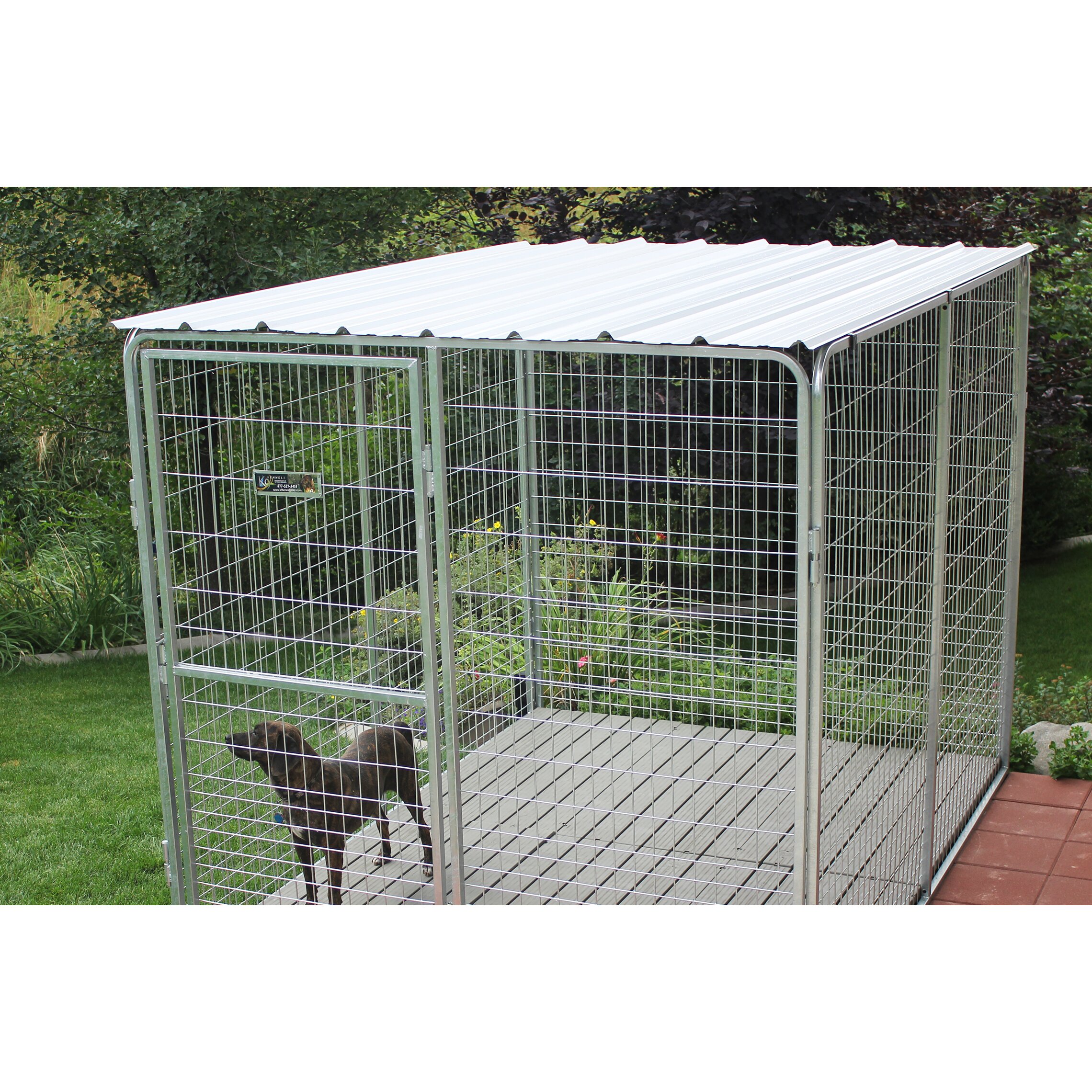 K9 Kennel Basic Corrugated Yard Kennel Metal Top & Reviews | Wayfair